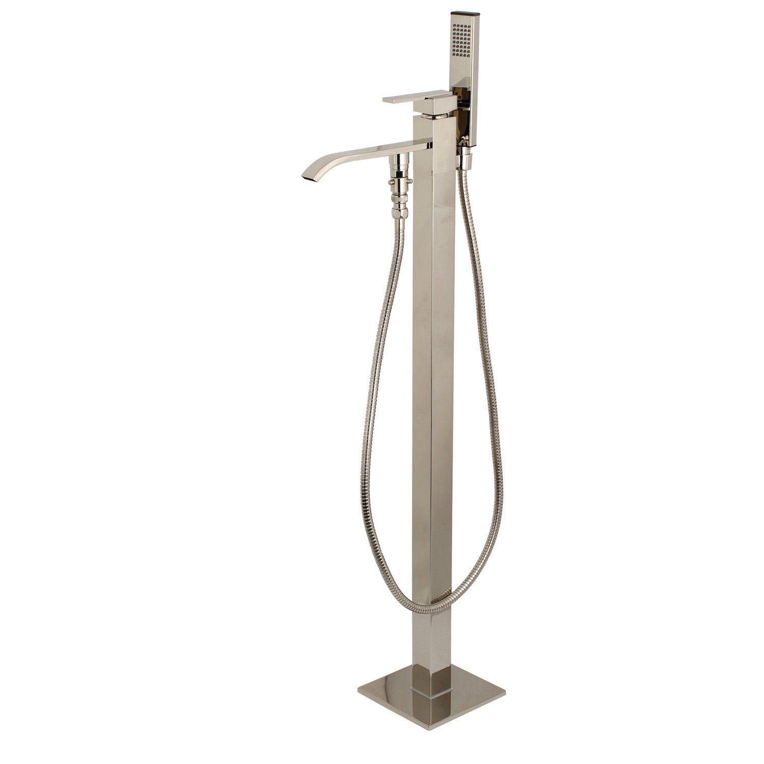 Premium Single Handle Freestanding Bathtub Faucet with Hand Shower - Modern 1 Hole Deck Mount Design for Luxury Bathrooms & Spa Retreats