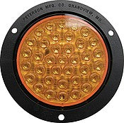 Piranha® LED M418TA P Amber Flange & Adapter Plug - Rear Turn Signal Light for Trucks, Trailers & RVs - High Visibility Safety Lighting