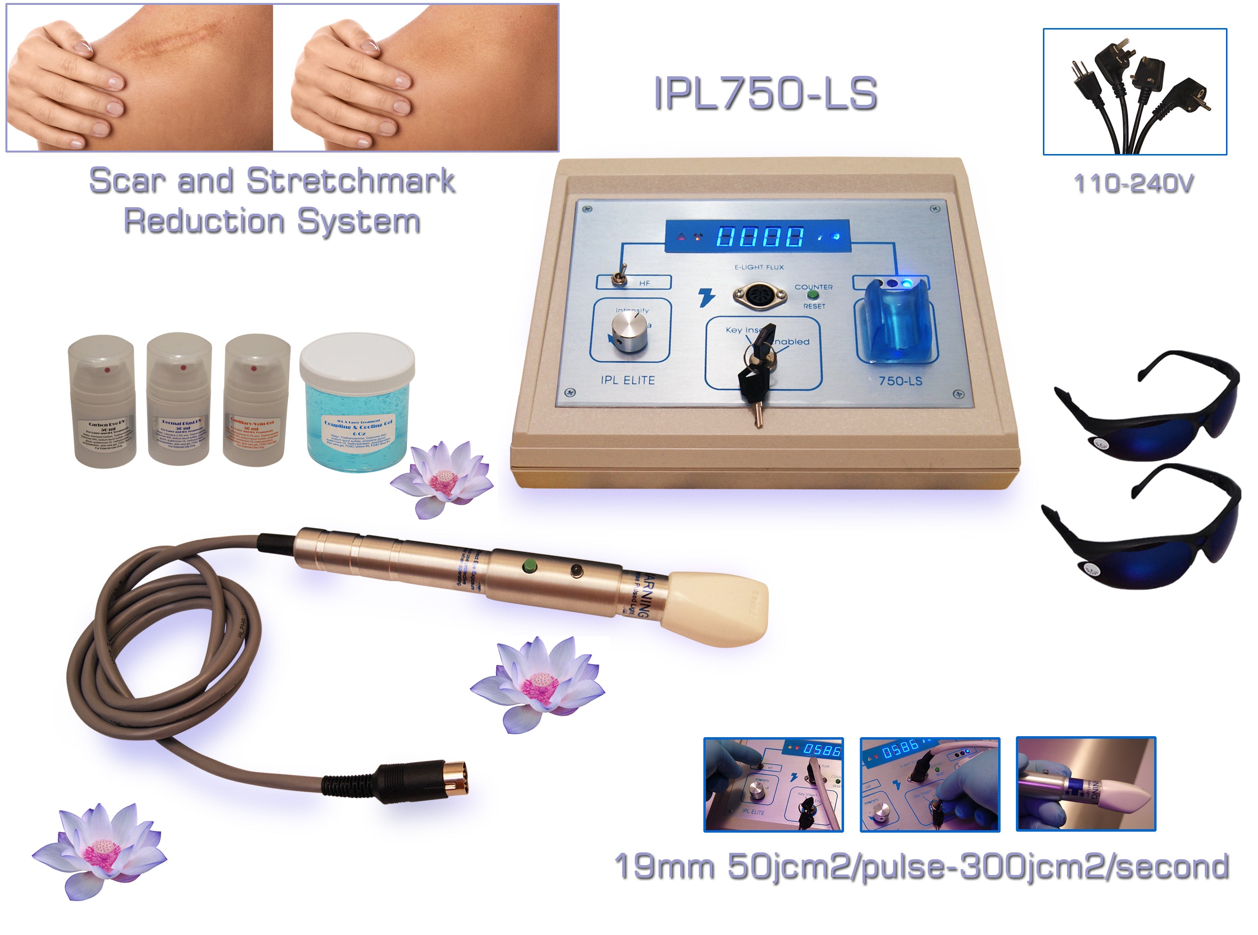 Professional Scar & Stretch Mark Removal Machine - Home & Salon Therapy System for Men & Women | Post-Surgery Recovery, Pregnancy Care & Skin Rejuvenation Treatment