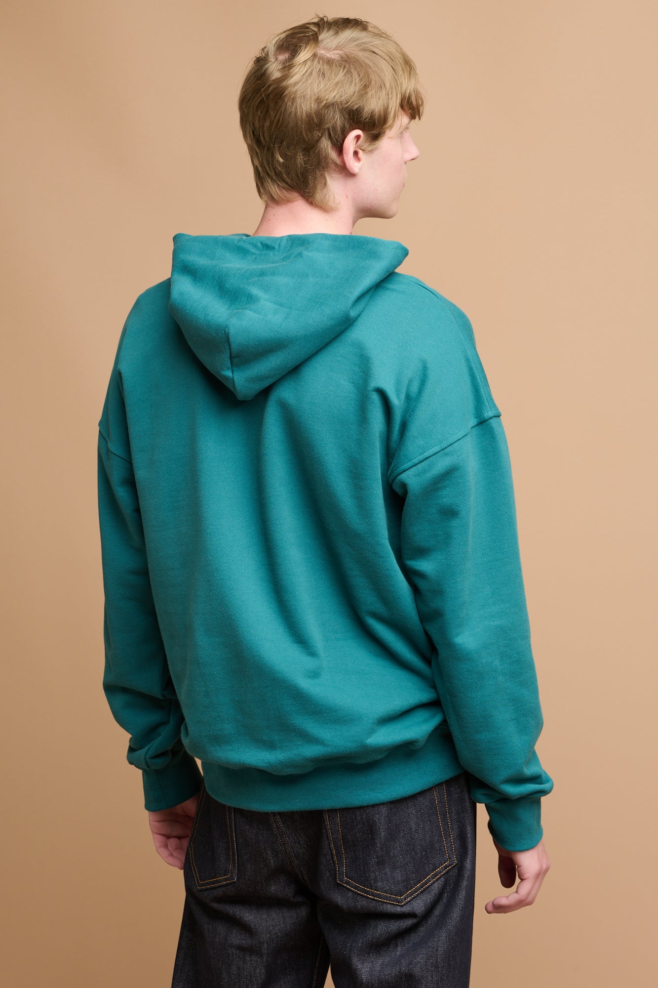 Men's Teal Hooded Sweatshirt - Soft Cotton Pullover Hoodie for Casual Wear, Outdoor Activities & Lounge Comfort