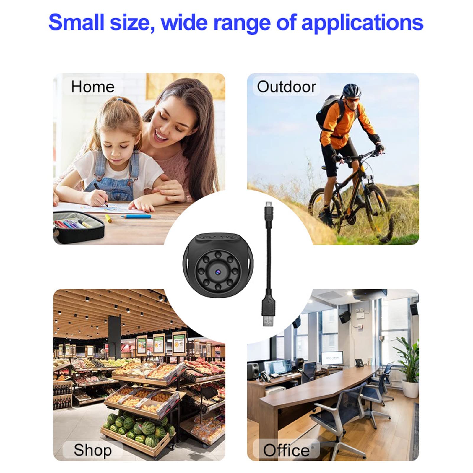 1080P Small IP Hotspot Security Camera with Infrared Night Vision - Mini USB Wireless Camera for Home, Office & Store Surveillance - Monitor Pets, Babies & Business Security in Real Time