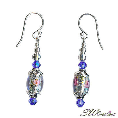 Elegant Sapphire Blue Floral Beaded Earrings for Women | Handmade Bohemian Dangle Jewelry | Perfect for Weddings, Parties & Special Occasions