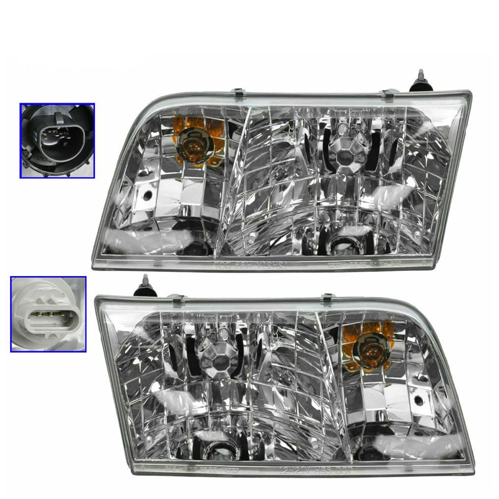SarahQ 1A Headlights Pair for Sedan - OE# YW7Z13008AA - Perfect for Night Driving