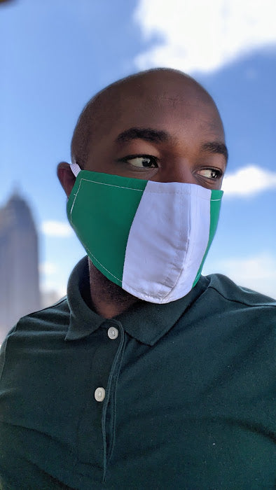 Nigerian Flag African Face Mask - Premium Cotton Fabric with Adjustable Ear Loops for Comfort - Perfect for Cultural Events, Parties, and Everyday Protection