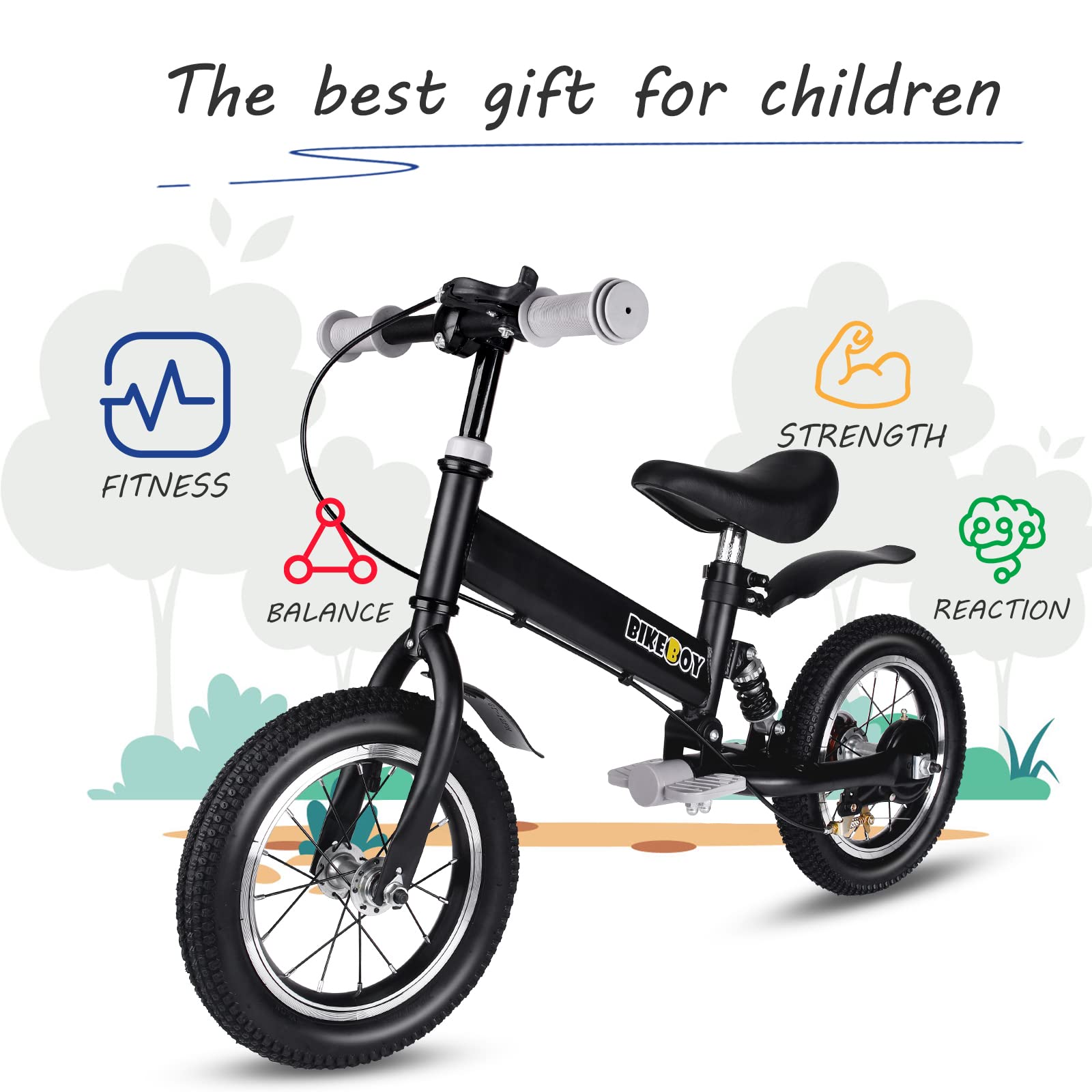 **2-in-1 Balance Bike for Kids Ages 2-6 | Convertible 12