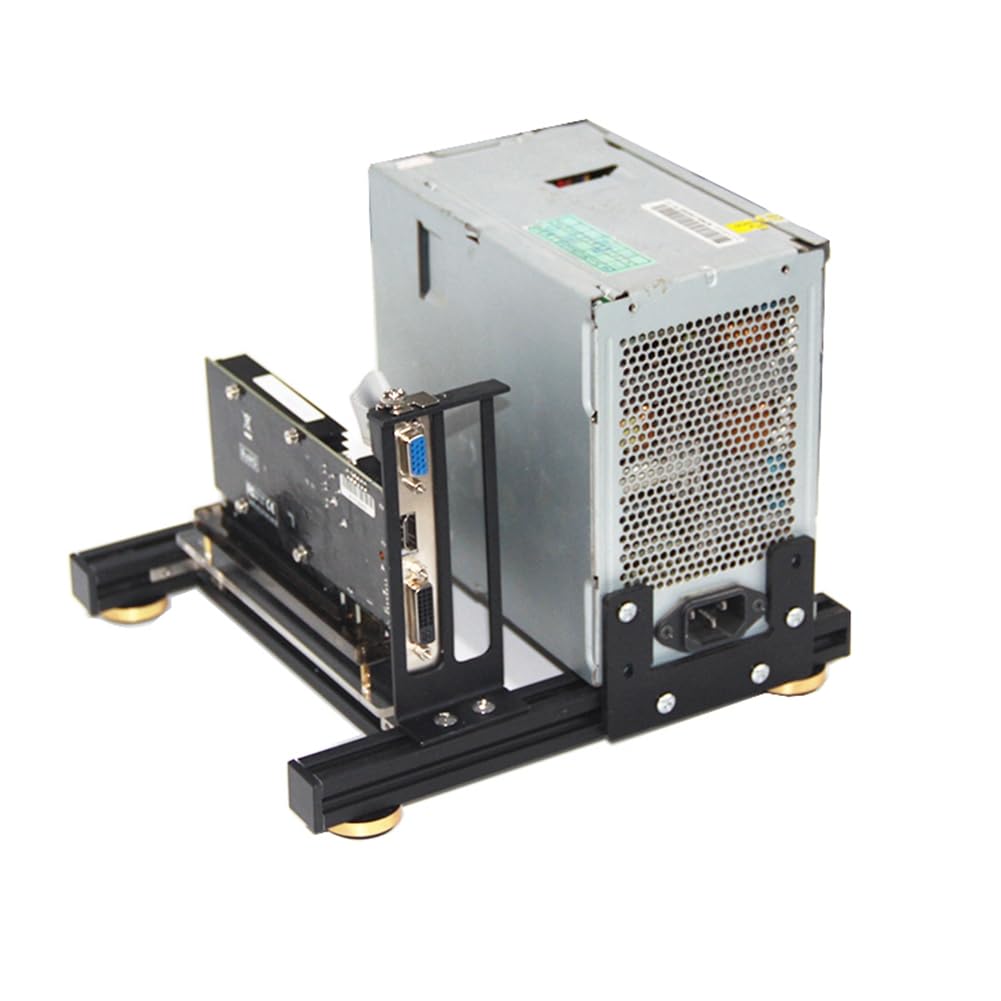 Upgraded GPU & Power Supply Holder - DIY External Graphics Card Stand with ATX Power Supply Base, Aluminum Support Dock for PC Gaming & Mining Rigs - Perfect for Home Office & Gaming Setup