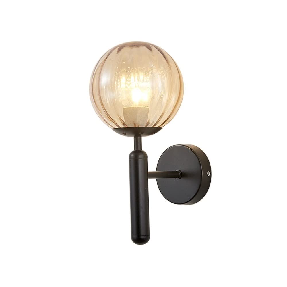 Nordic Wrought Iron Wall Lamp - HTCAT E27 Wall Light Fixture for Living Room, Staircase, Corridor, Dining Room | No Bulb Included | Black Finish | Perfect for Modern & Vintage Home Decor
