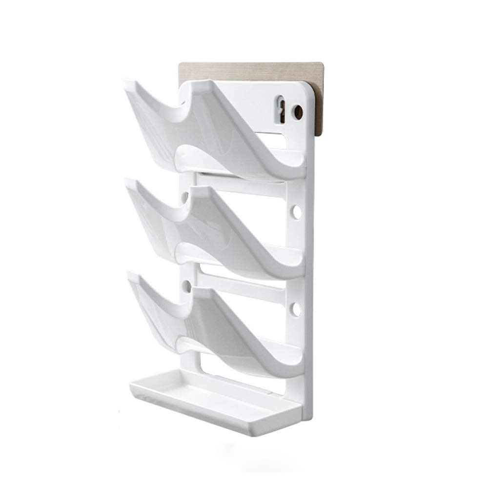 SPNEC Wall-Mounted Pot Lid Organizer with Drain Pan - Space-Saving Kitchen Storage Rack for Pots & Pans - Perfect for Small Kitchens, RVs & Apartment Cooking