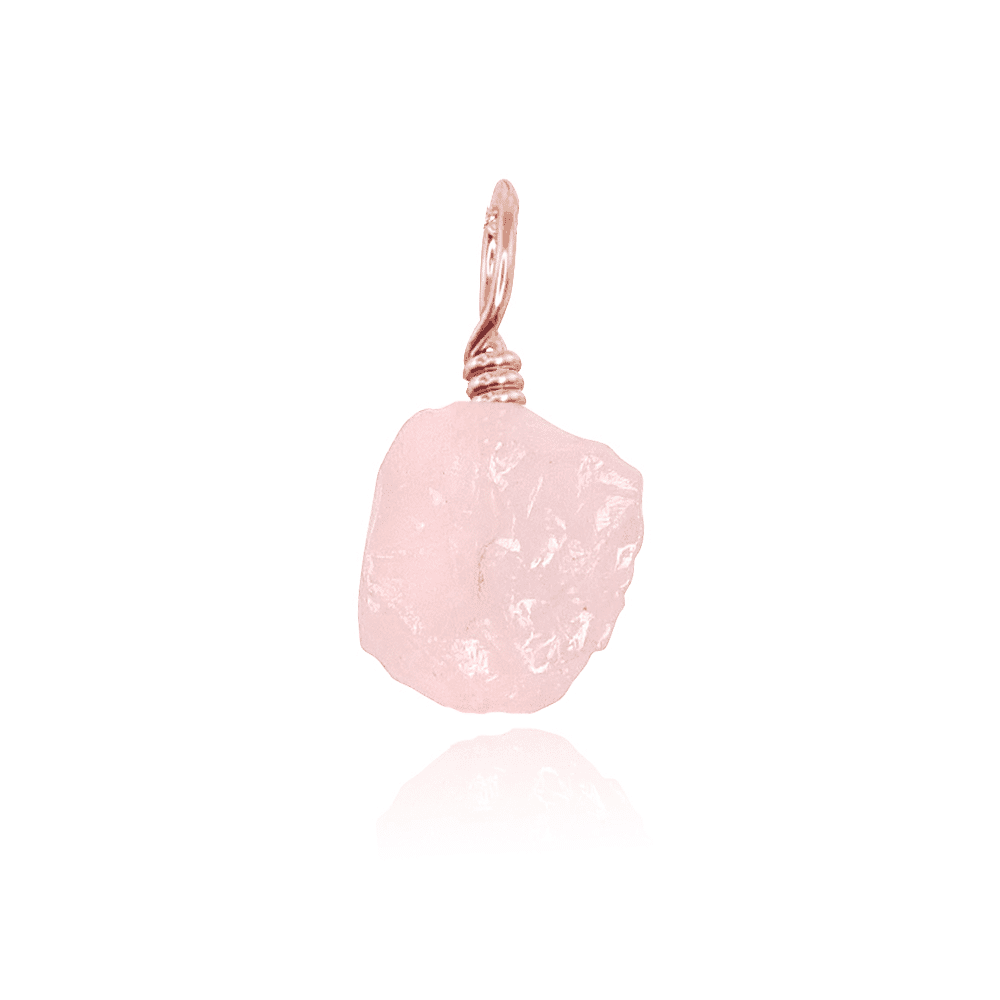 Natural Raw Rose Quartz Crystal Pendant Necklace - Healing Stone Jewelry for Women - Perfect for Meditation, Energy Balancing & Spiritual Gifts