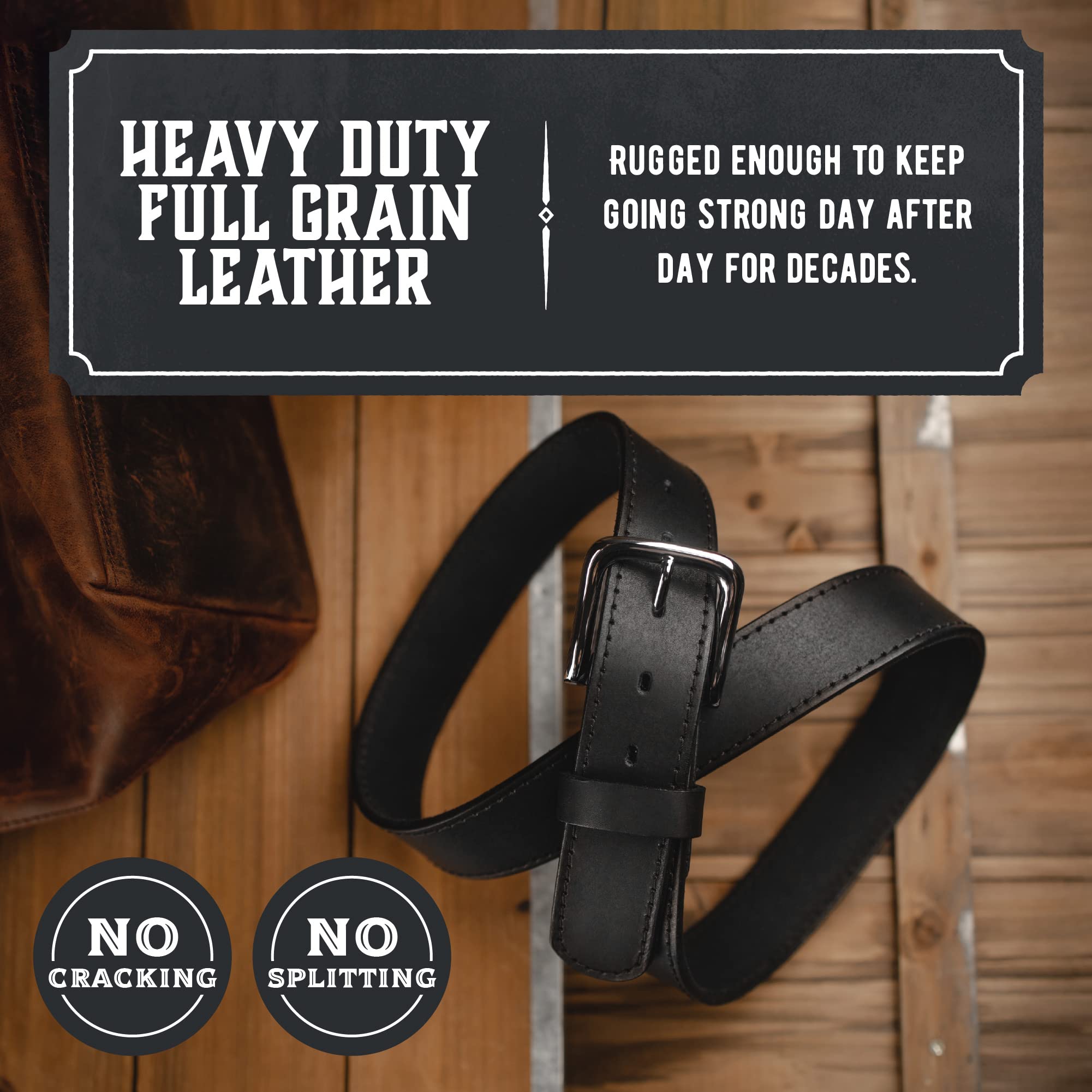 Main Street Forge The Foreman Leather Belt for Men | Genuine Full Grain Leather | Handcrafted in USA | Durable & Stylish for Work, Casual & Outdoor Activities