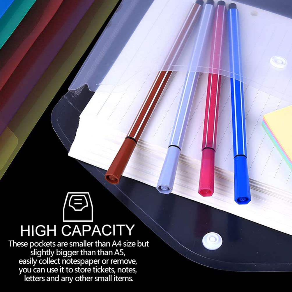 Hemobllo 12-Pack Clear Plastic File Folders - A4 Document Envelopes with Button Closure for Office, School & Home Organization | PP Storage Pouches for Papers, Receipts & Important Files