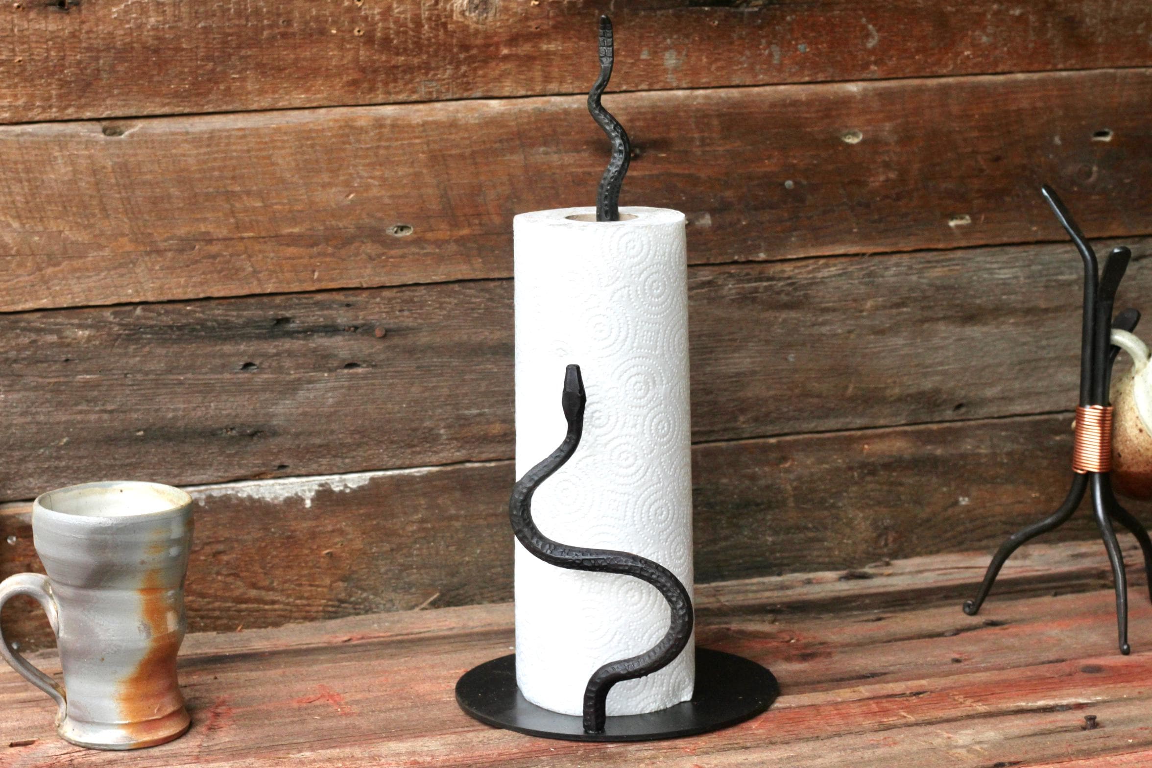 Rattlesnake-Themed Paper Towel Holder - Unique Kitchen Decor for Western & Ranch Style Homes - Perfect for Cowboy, Farmhouse, or Rustic Themed Kitchens