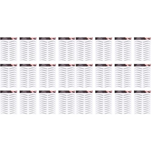 Beavorty 24 Sheets Waterproof Eyebrow Tattoo Stickers - Black Temporary Eyebrow Hair Stickers for Perfect Brows | Waterproof, Long-Lasting | Great for Eyebrow Shaping, Makeup Practice & Costume Looks