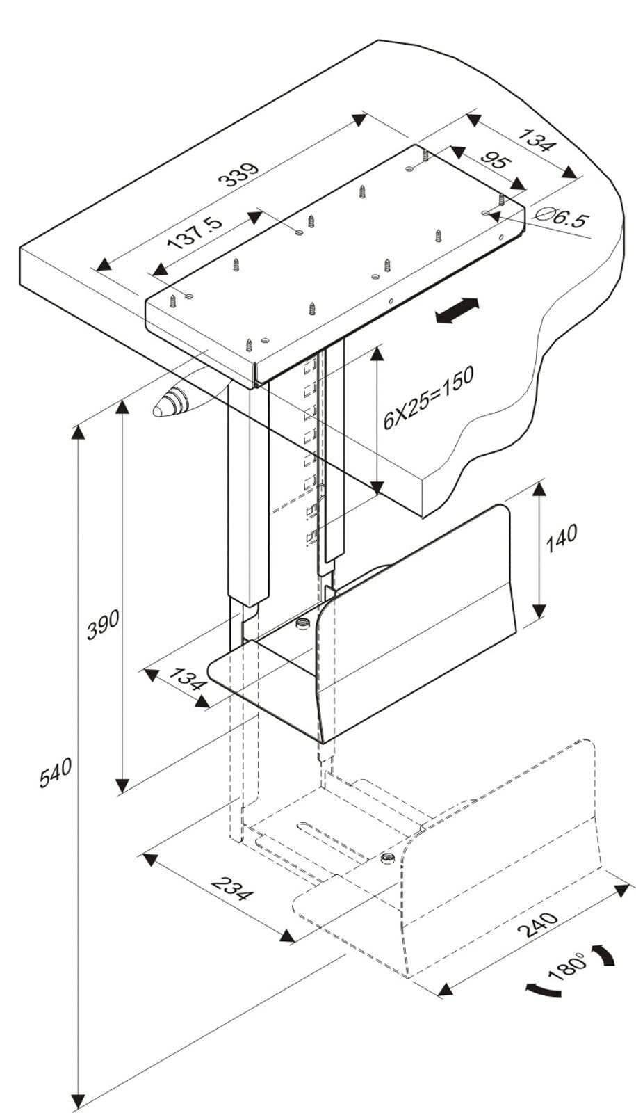Premium PC Desk Stand - Stable, Flexible & Rotatable Computer Monitor Stand - Silver - Holds Up to 30kg - Perfect for Home Office, Gaming & Workspace Setup