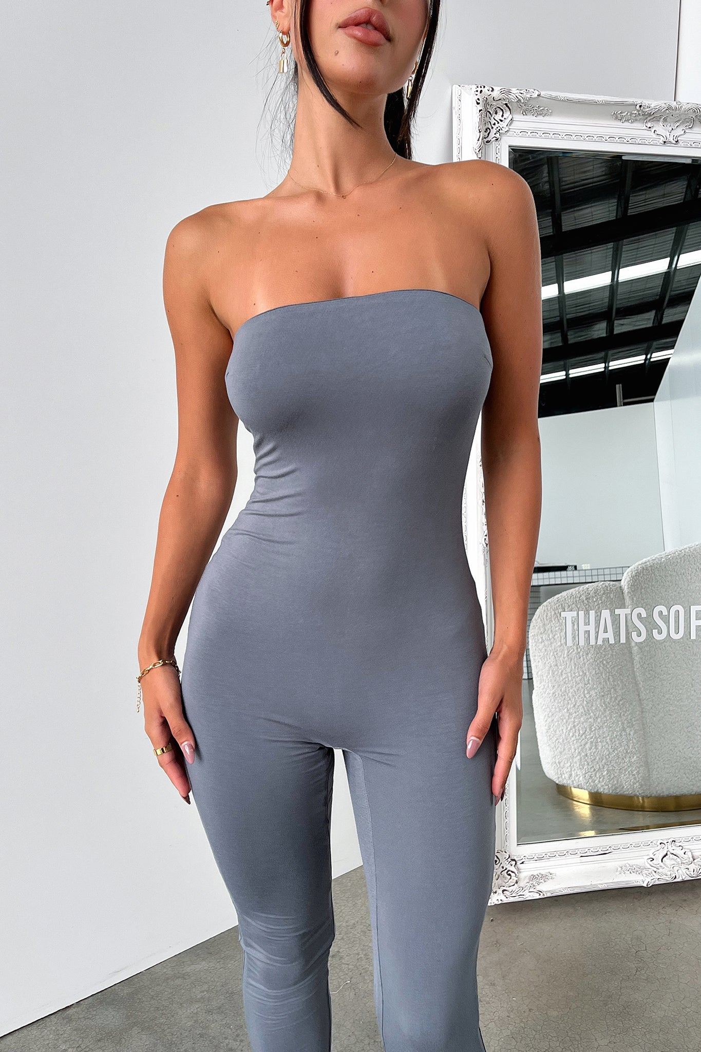 Lotani Women's Jumpsuit - Stylish Charcoal Romper with Pockets | Casual Outfit for Work, Date Night & Travel