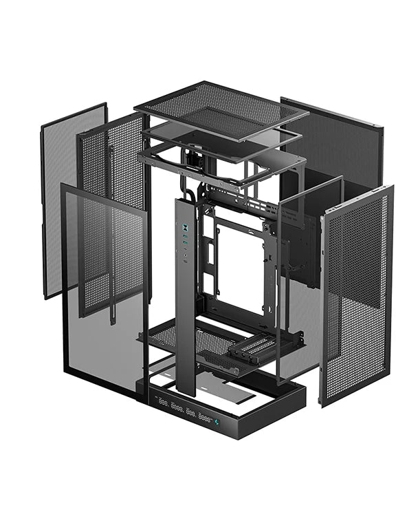 DeepCool CH270 Digital ITX PC Case - Compact Mini Tower for Gaming & Home Office (Black/White) | Perfect for Small Spaces & High-Performance Builds