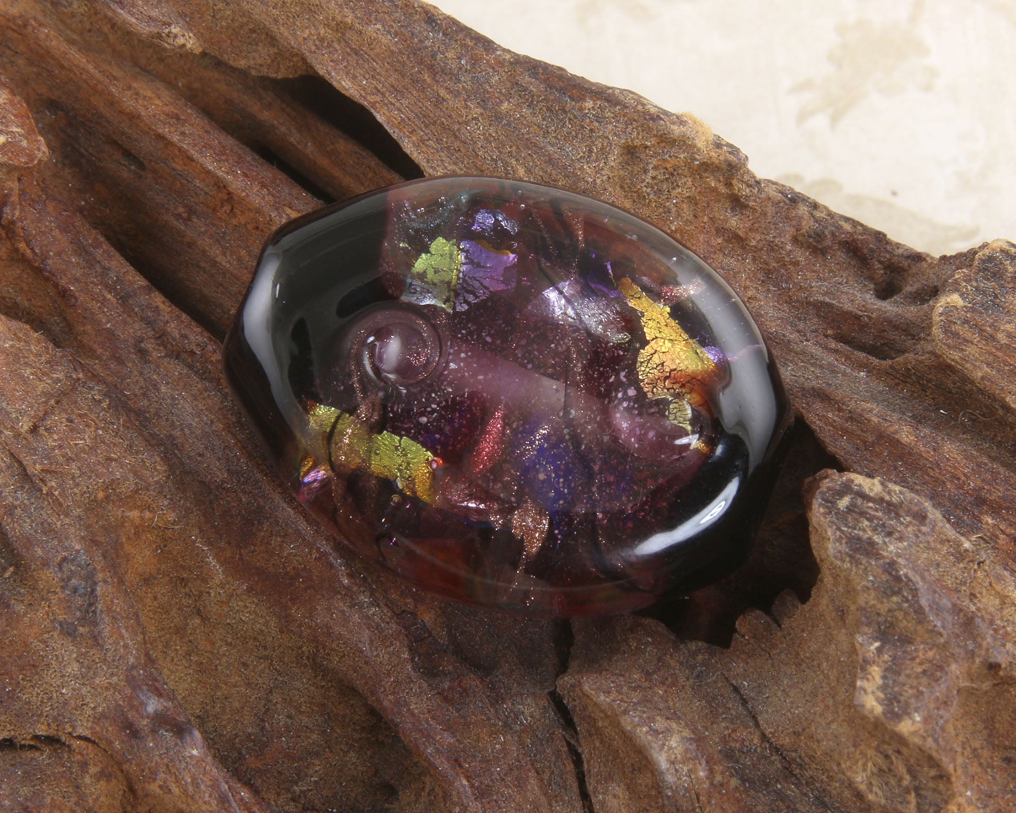 Purple Galaxy Lampwork Focal Bead SRA - Handmade Glass Bead for Jewelry Making, DIY Crafts & Beading Projects | Perfect for Necklaces, Bracelets & Earrings