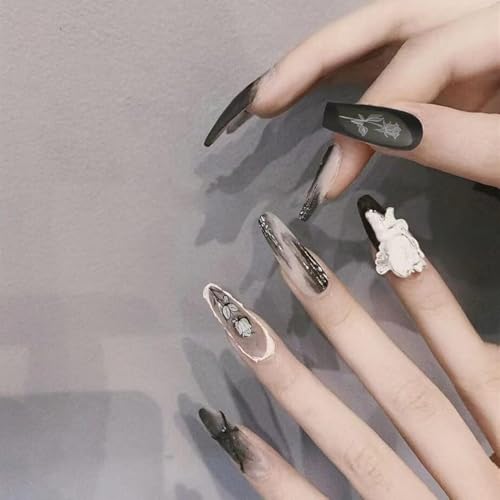 Matte Black Rose 3D Angel