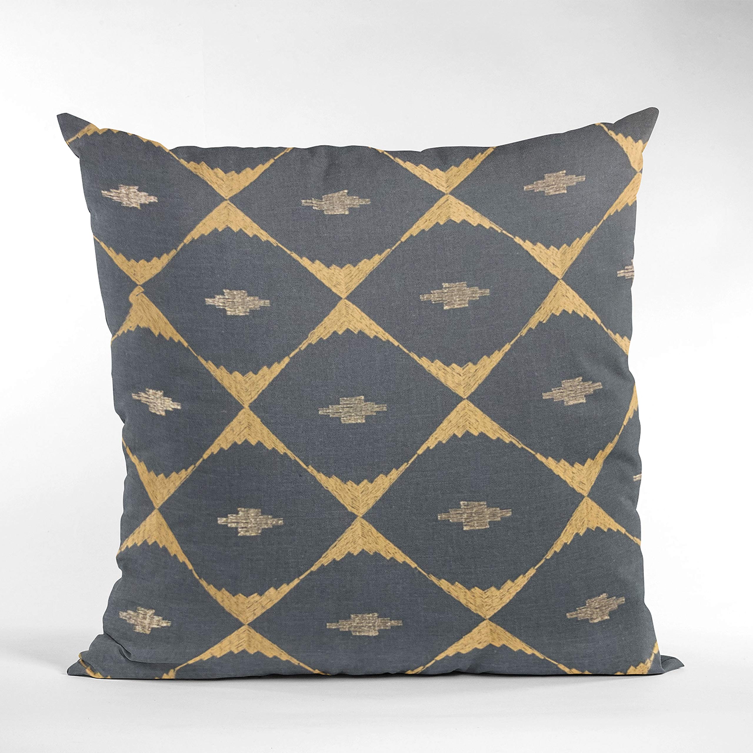 Luxury Blue Plutus Cube Diamond Throw Pillow 20x20 Inches - Double Sided Decorative Cushion for Sofa, Bed & Home Decor