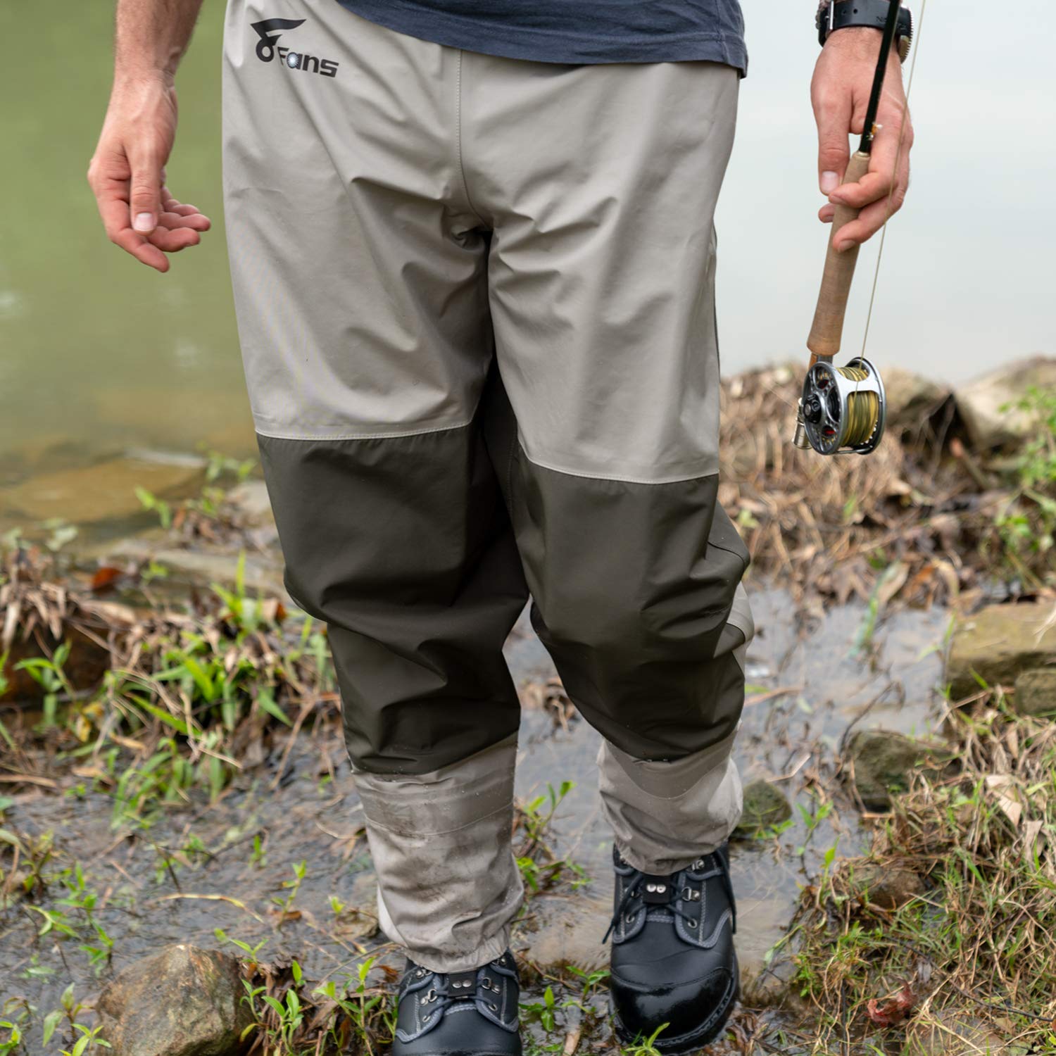 8 Pairs Unisex Waist Waders - 3-Ply Durable Breathable Waterproof Stockingfoot Insulated Fishing Waders for Men & Women - Perfect for Fly Fishing, Kayaking, and Water Sports