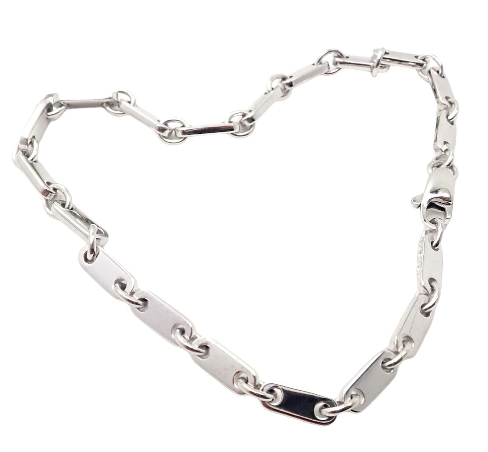 Authentic Vintage Cartier 18k White Gold Fidelity Link Bracelet - Luxury Jewelry for Women, Perfect Gift for Anniversary, Wedding & Special Occasions