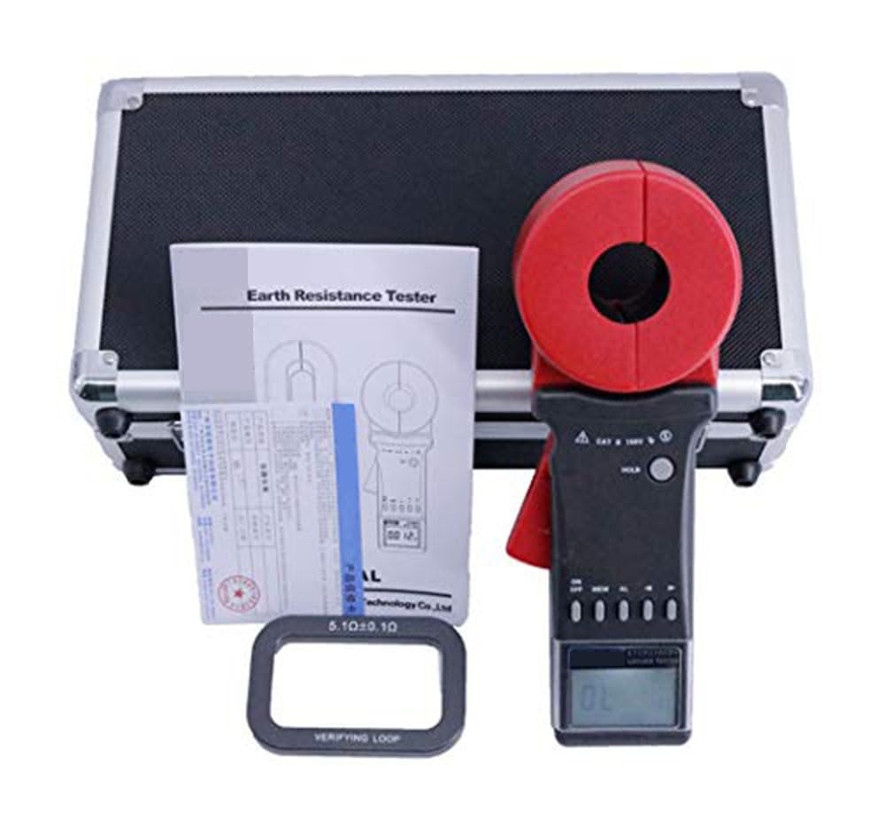 Digital Clamp Ground Resistance Tester Meter - 0.01 to 200Ω Range, LCD Display - for Electrical System Testing, Industrial Maintenance & Solar Panel Installation