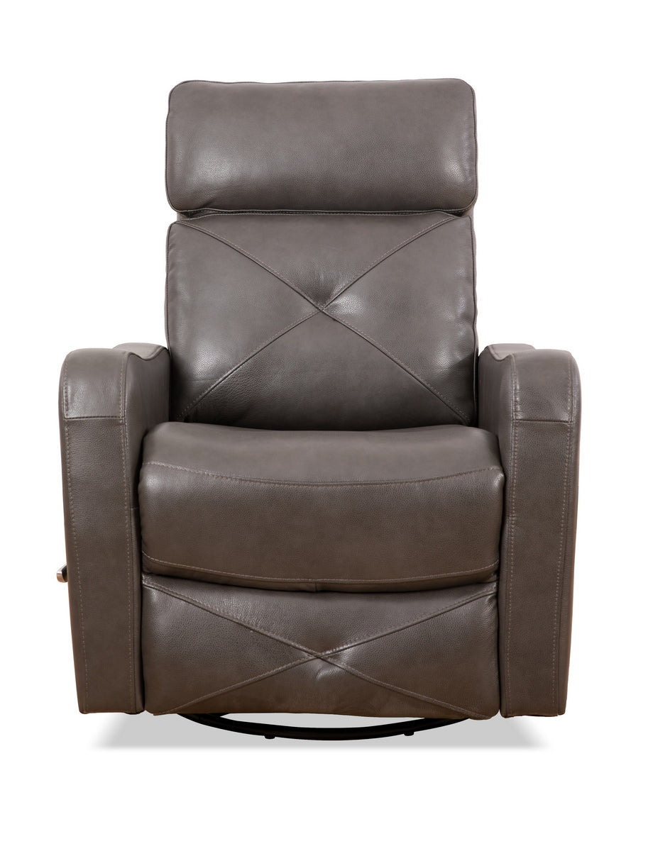 Premium Charcoal Leather Swivel Recliner Chair - 360° Rotating Ergonomic Lounge Chair with Padded Seat & Backrest - Perfect for Living Room, Home Theater, Office & Relaxation Spaces
