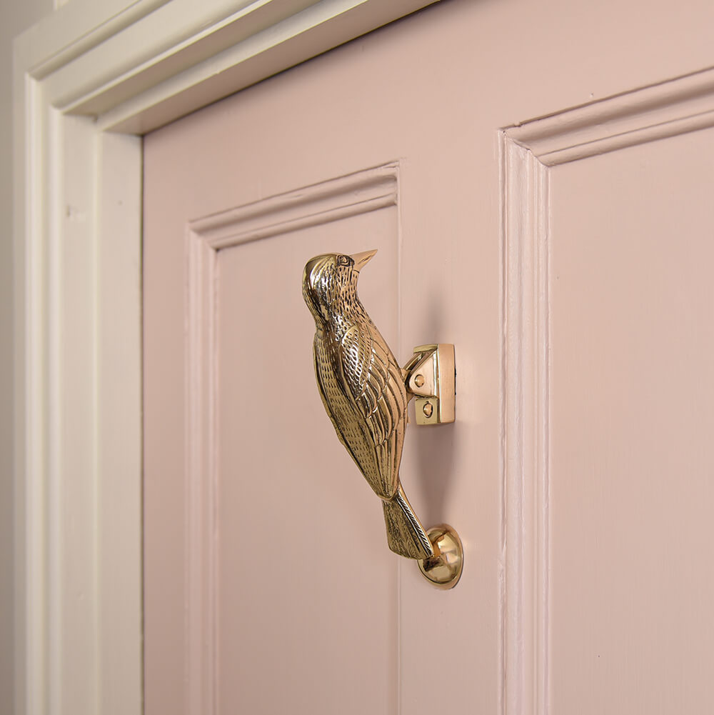 Vintage Brass Woodpecker Door Knocker - Handcrafted Antique Style Door Knocker for Home Decor - Perfect for Front Doors, Cabinets, and Gifts
