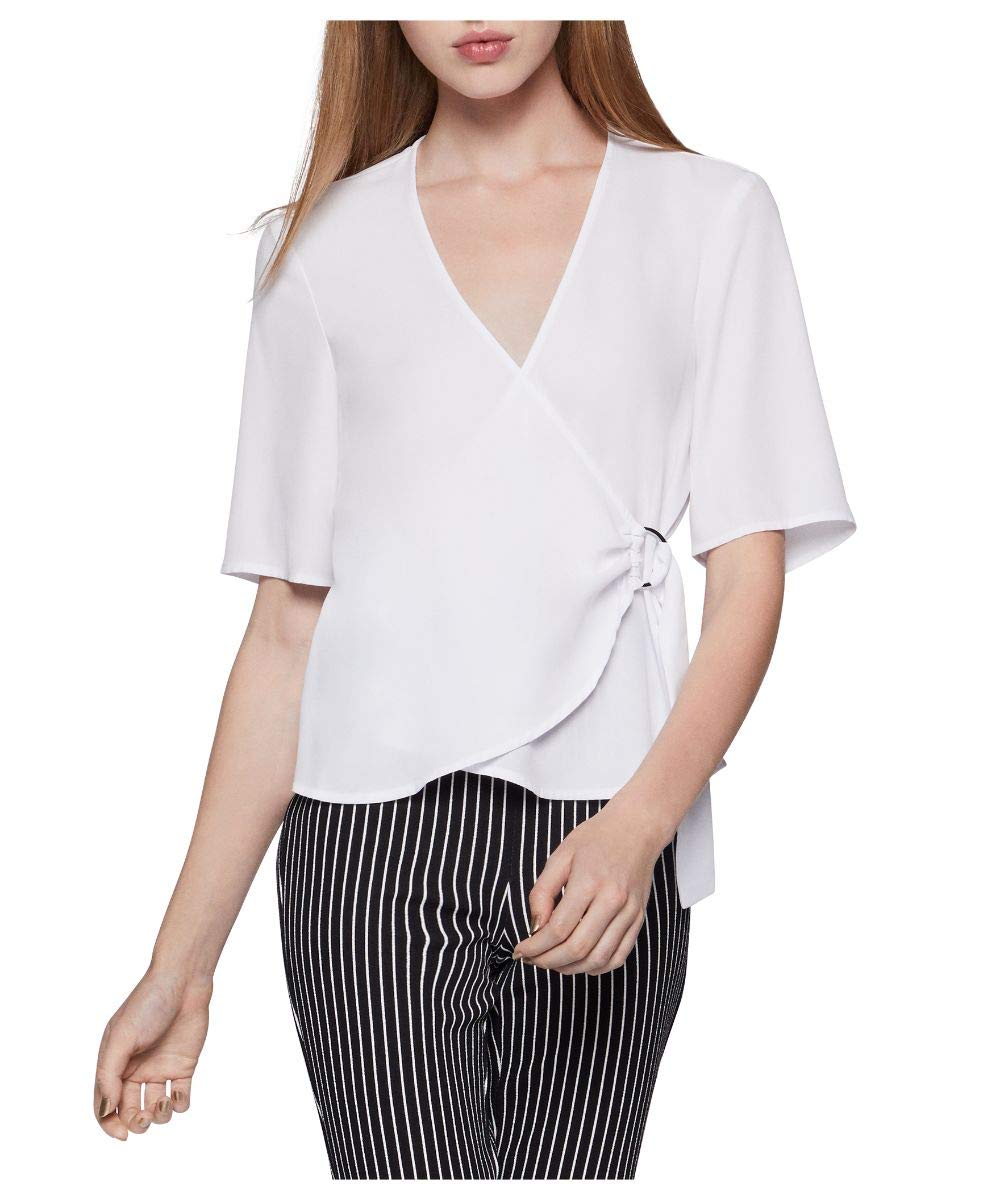 BCBGeneration Women's D-Ring Wrap Top - Stylish Casual Blouse for Everyday Wear | Perfect for Office, Date Night & Weekend Outfits