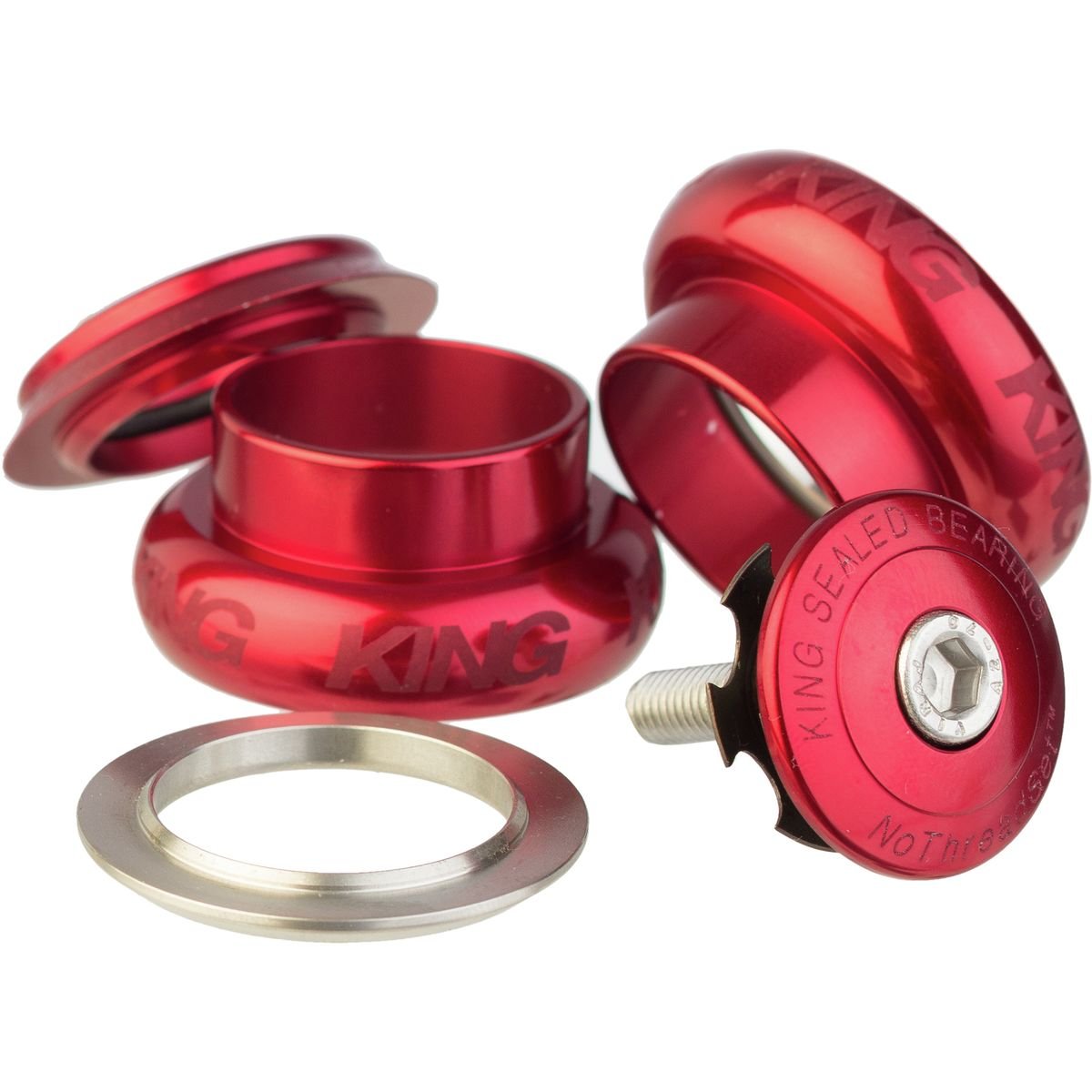 NoThreadSet Headset - 1 Inch Red Sotto Voce Headphones for Cycling, Running & Workouts - Sweatproof & Secure Fit Sports Earphones
