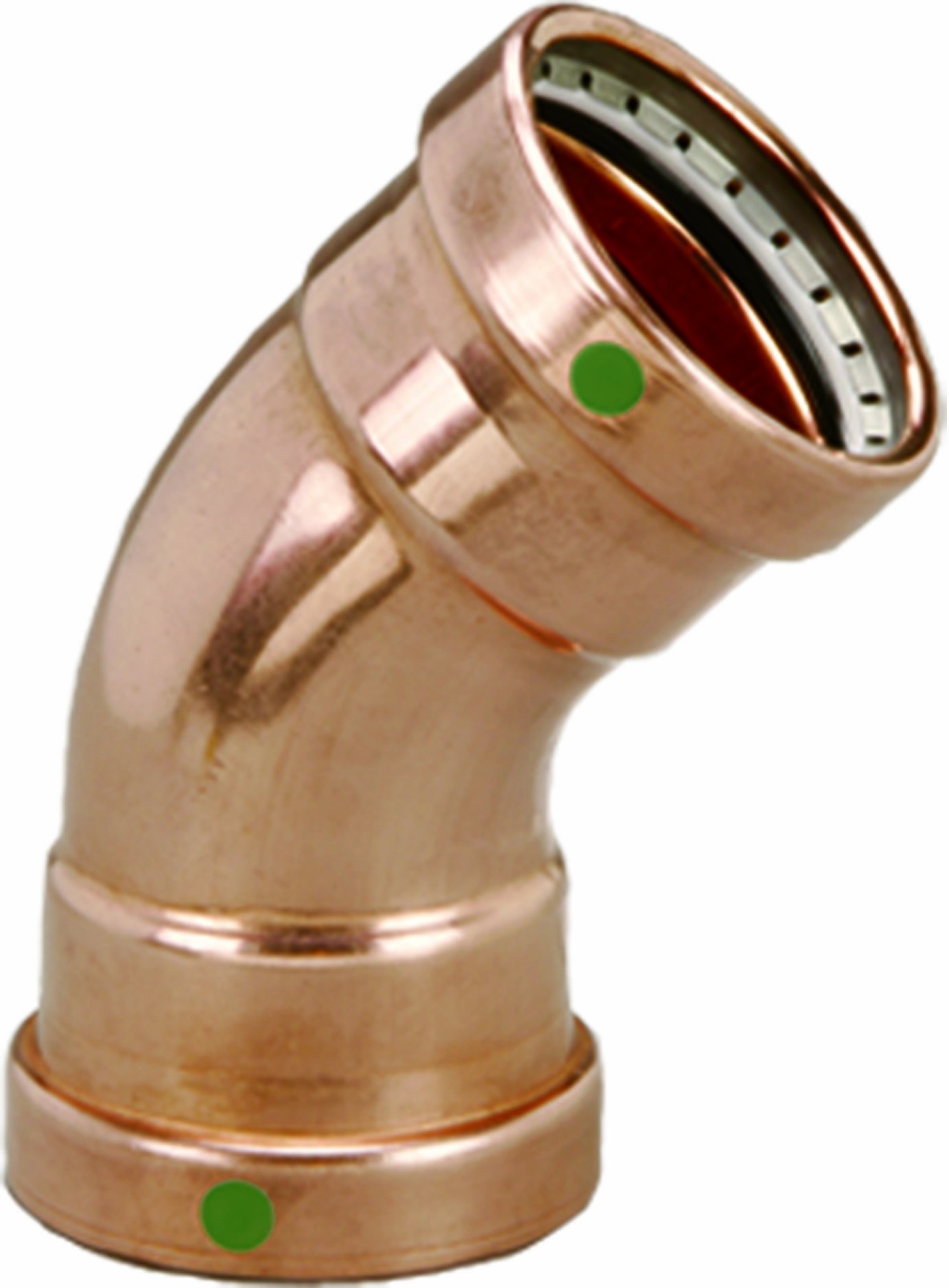 Viega 20658 ProPress Zero Lead Copper XL-C 45-Degree Elbow 3-Inch P x P - Lead-Free Plumbing Fitting for HVAC, Water Supply & Industrial Piping Systems