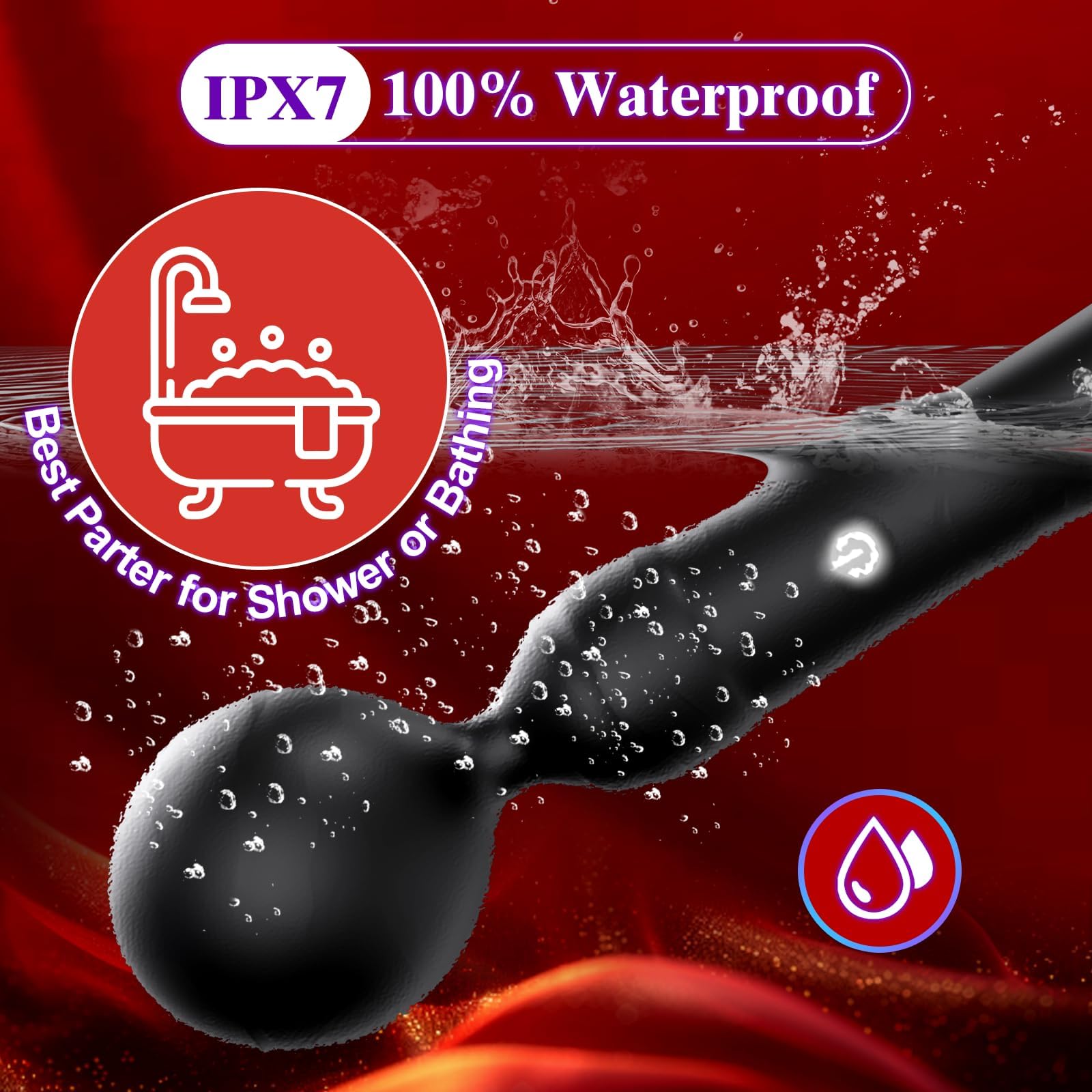 Waterproof Rechargeable Wand Vibrator - Powerful & Quiet Clitoral & Nipple Massager for Women, Handheld Cordless Adult Sex Toy - Perfect for Couples Play, Solo Pleasure & Sensual Massage