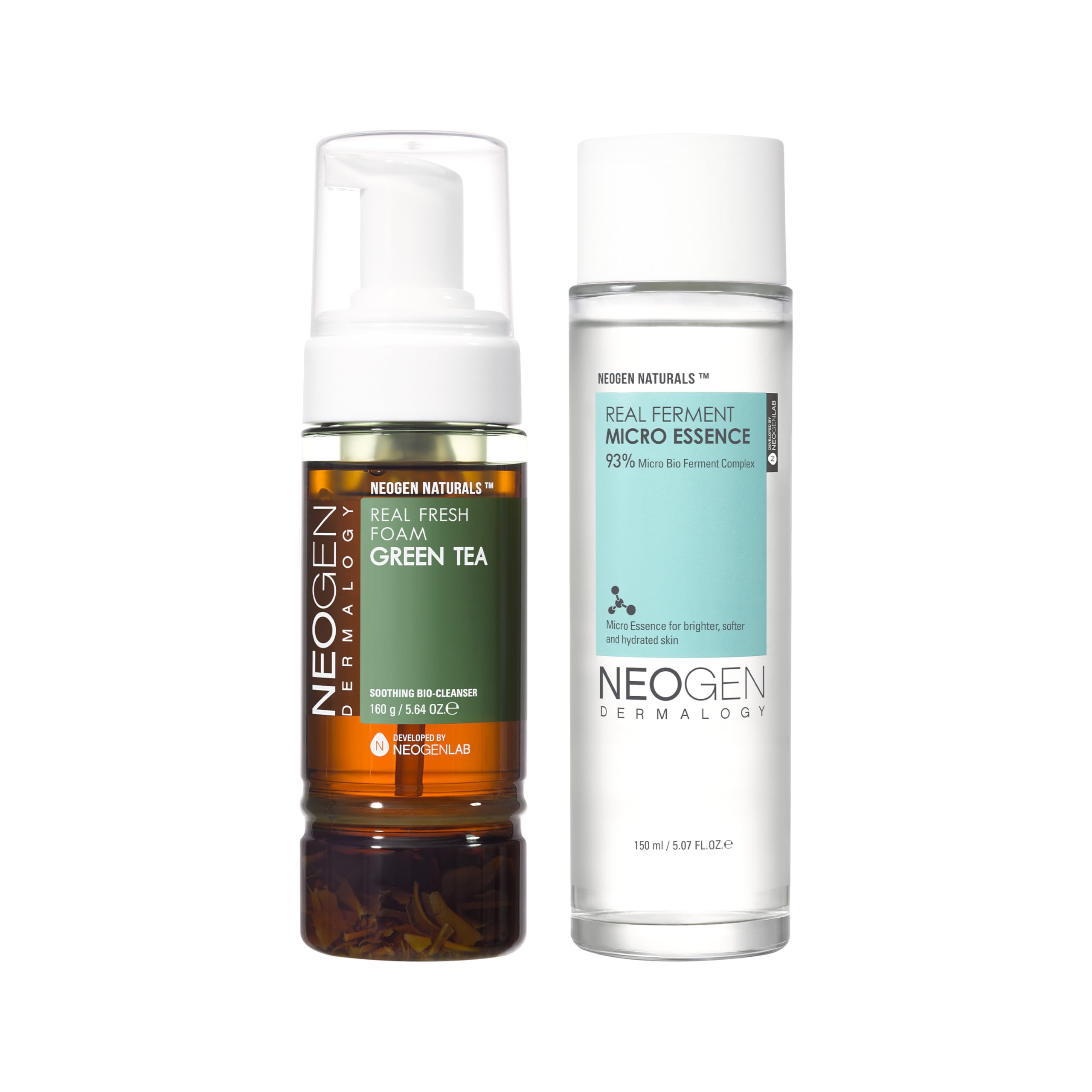 NEOGENLAB DERMALOGY Daily Skincare Duo Set - Foam Cleanser & Essence for Hydration & Brightening | Perfect for Morning & Night Routine