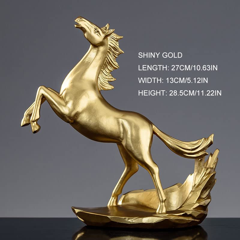 Handmade Resin Horse Sculpture Wine Rack - Elegant Home Bar & Kitchen Accessory, Desktop Decor for Wine Lovers (Bright Gold) | Perfect for Modern Living Rooms, Dining Areas & Gift Giving