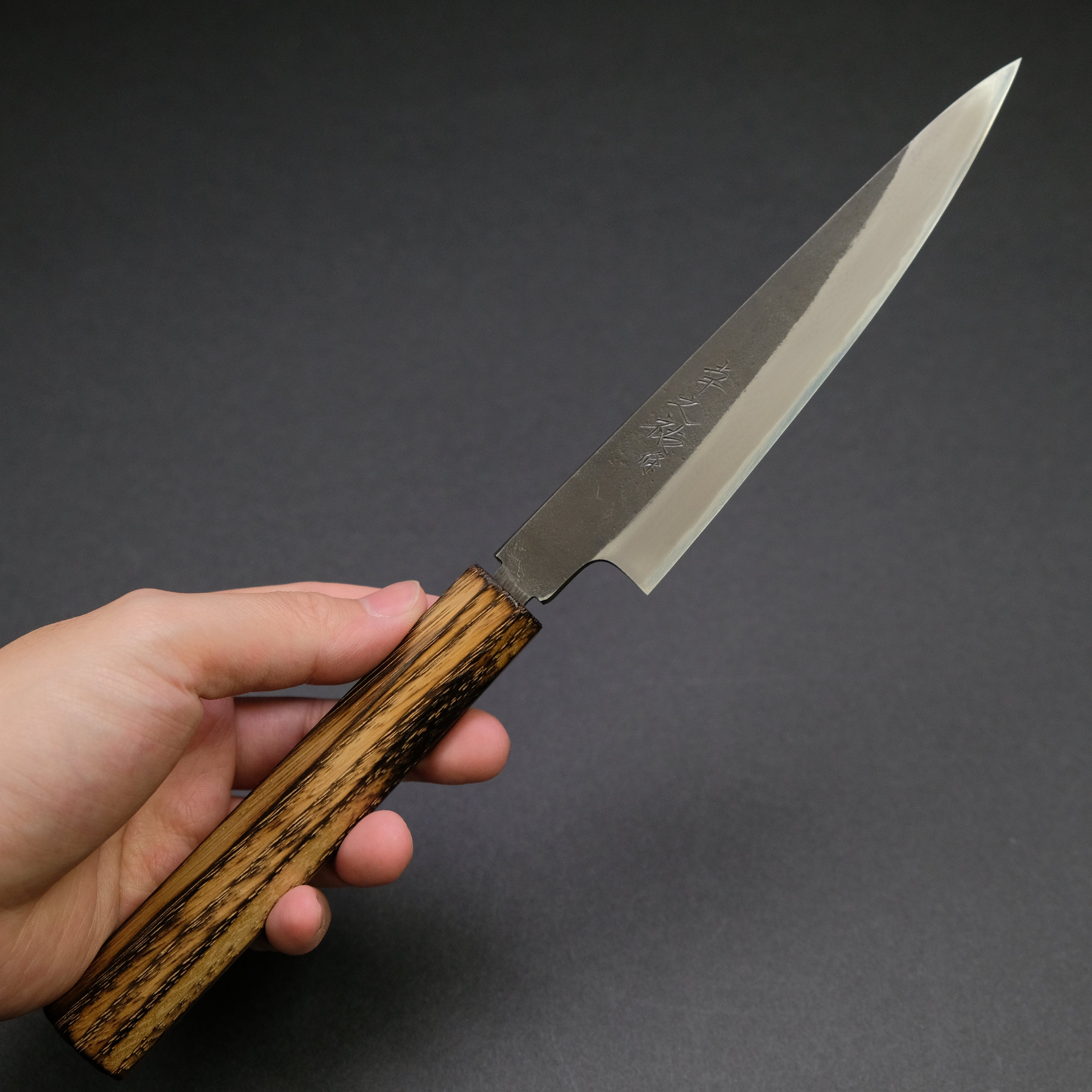 Konosuke MB White #2 Nashiji Kurouchi Petty Knife 150mm - Japanese Chef Knife with Khii Chestnut Handle - Perfect for Slicing, Peeling & Precision Kitchen Tasks