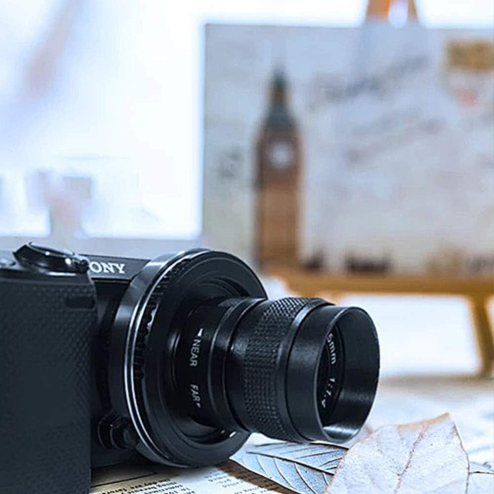 25mm F1.4 CCTV Lens for C Mount Cameras & 16mm C Mount to Micro Four Thirds Adapter - Professional Video & Photography for Filmmaking, Surveillance, and Vlogging