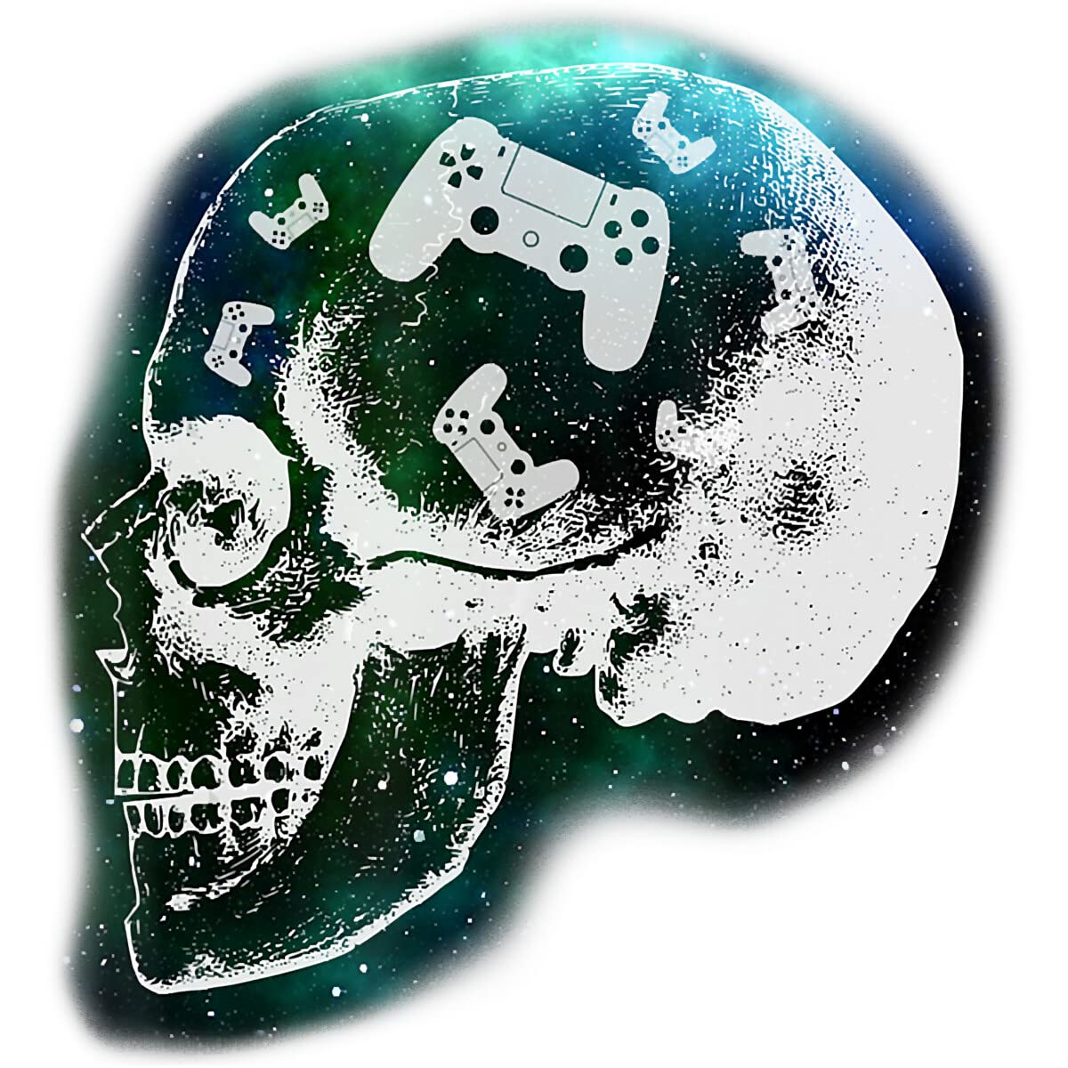 Design By Humans Junior's Gaming is Always in My Skull Mind T-Shirt by COVI - Cool Graphic Tee for Gamers & Anime Fans - Perfect for Casual Wear, Gaming Events & Cosplay