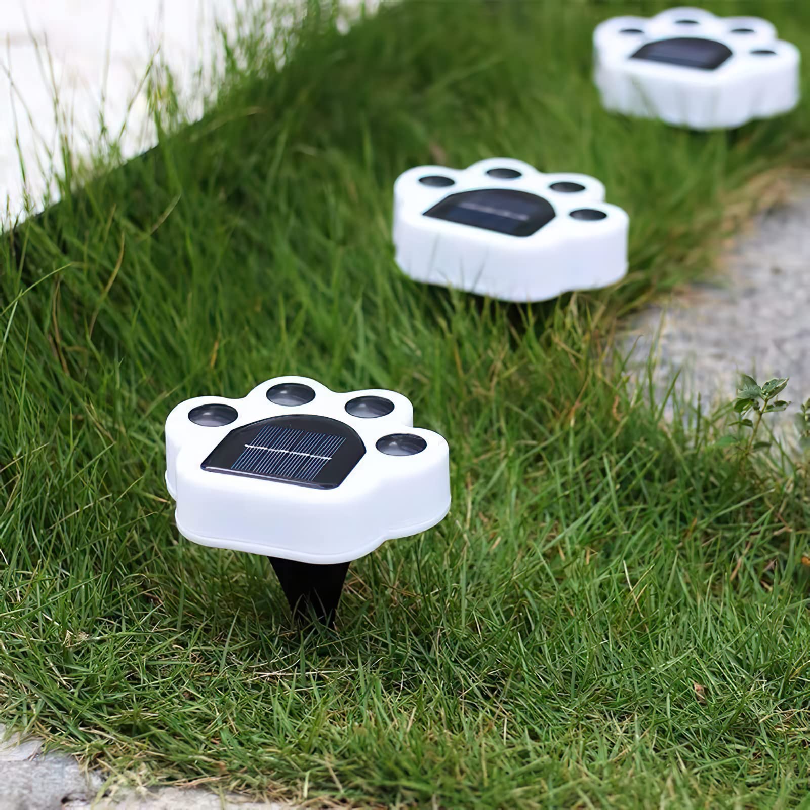 4Pack Solar Paw Lights - Waterproof Color Changing for Garden & Path