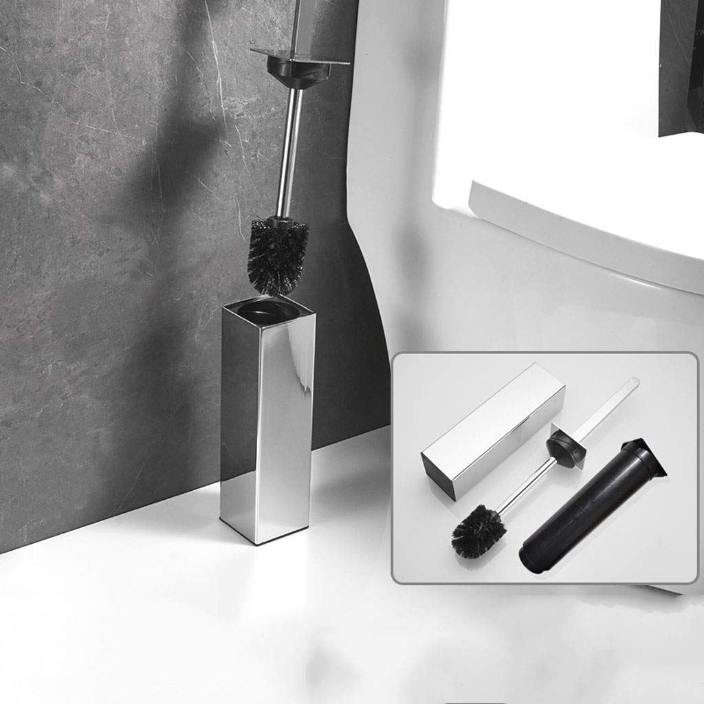 Modern Chrome Toilet Brush & Holder Set - Bathroom Cleaning Essentials