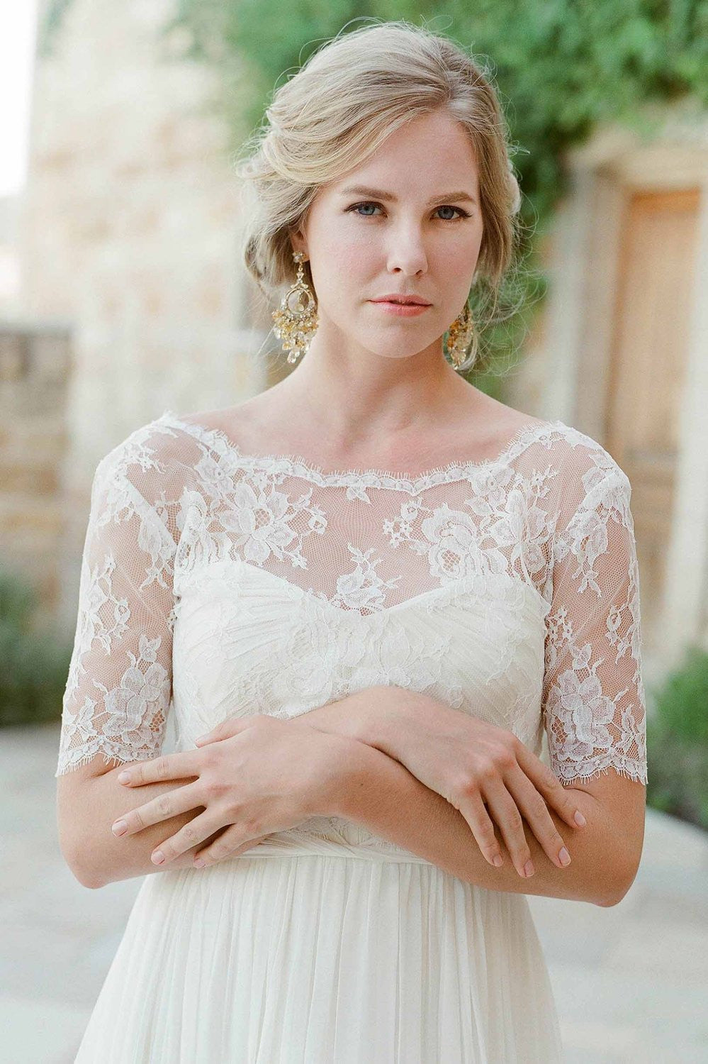 Elegant Ivory French Lace Cover Up with V Back - Perfect for Beach Weddings, Bridal Showers & Summer Vacations