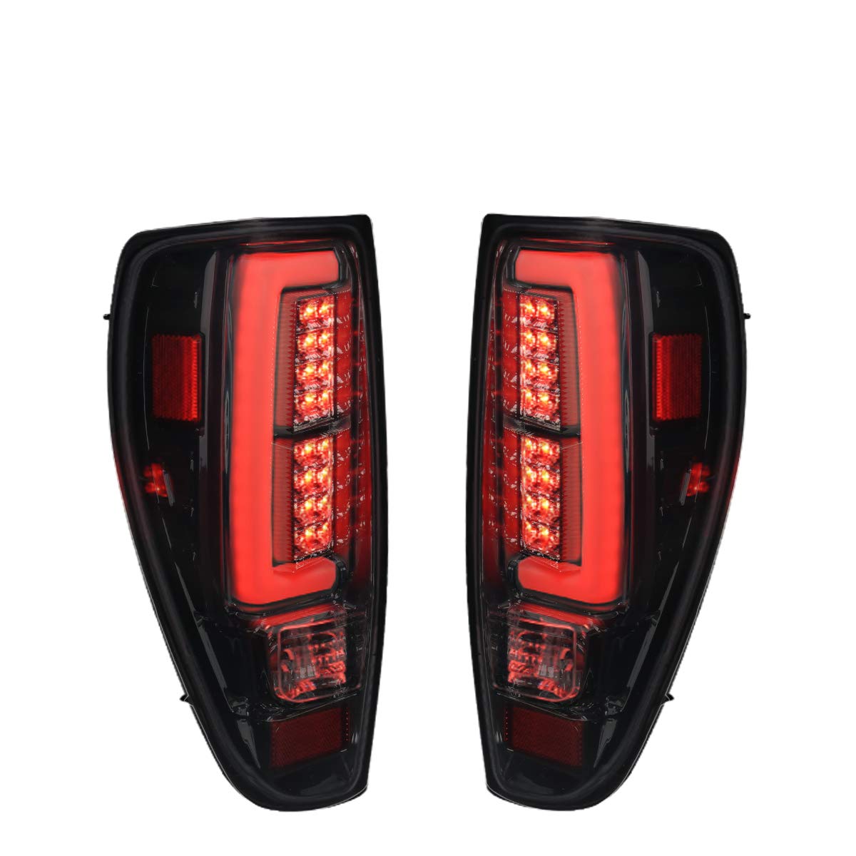 2004-2012 Chevy Colorado & GMC Canyon LED Tail Lights - White Streak Tube Design with Chrome Housing & Smoke Lens | Replacement Parts for Truck Lighting Upgrade | Perfect for Night Driving & Enhanced Visibility