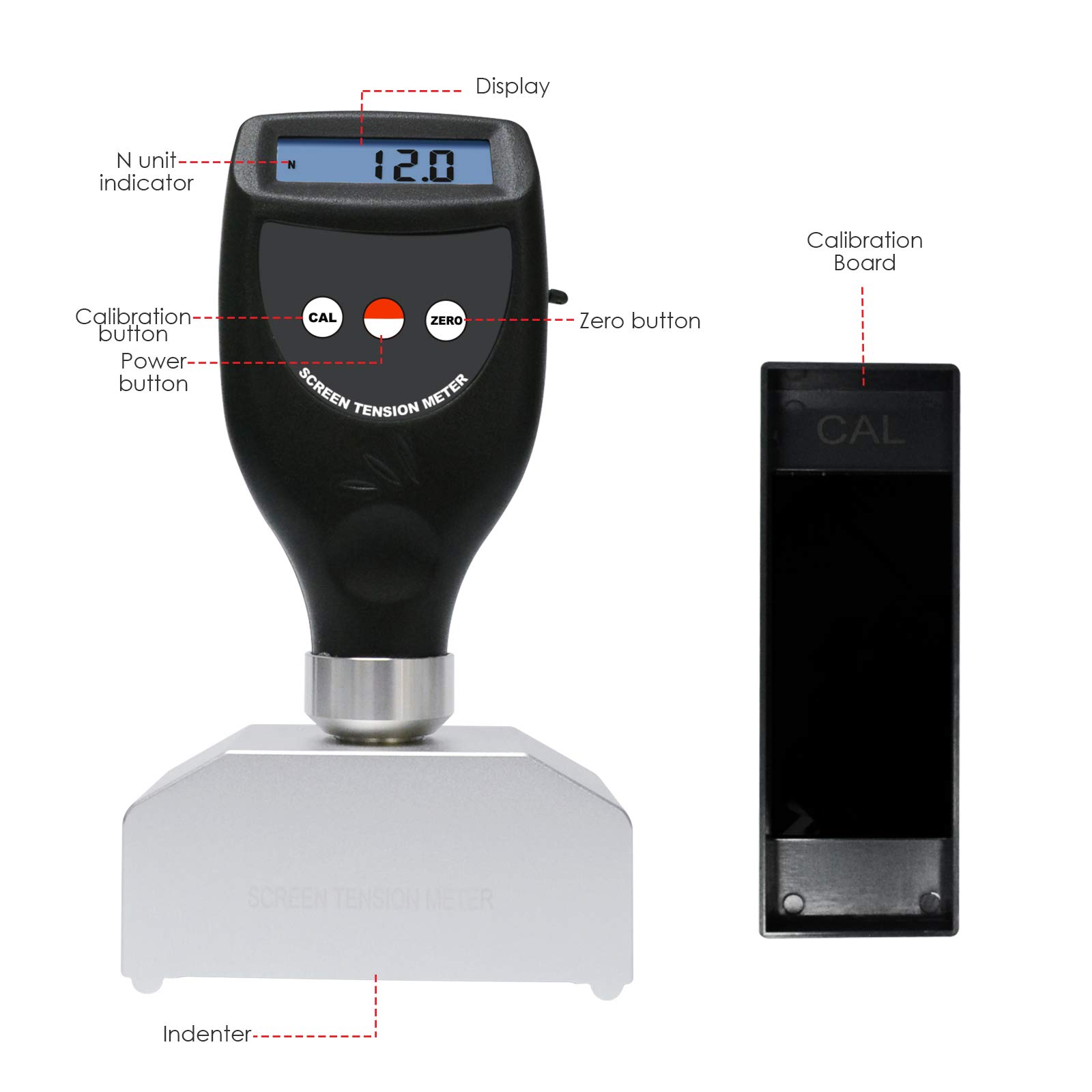 Digital Screen Tension Meter Tester - 7~40 N/cm Force Measurement for Screen Printing Stencils | Quality Control Tool for Printing Production & Fabric Tension Testing