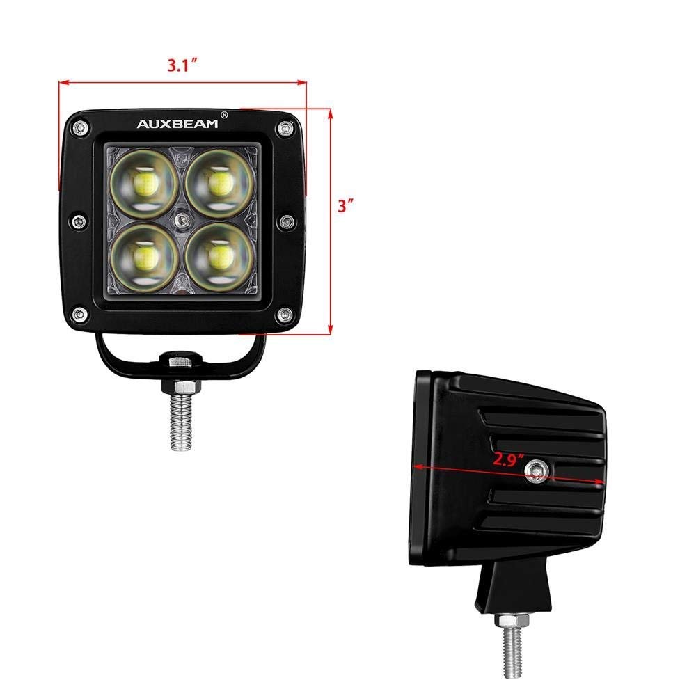 Auxbeam 2PCS 4D LED Light Pods with 6 Gang Switch Panel - Blue Off-Road Lighting Kit for Trucks, Jeeps & ATVs - Perfect for Night Driving, Camping & Outdoor Adventures