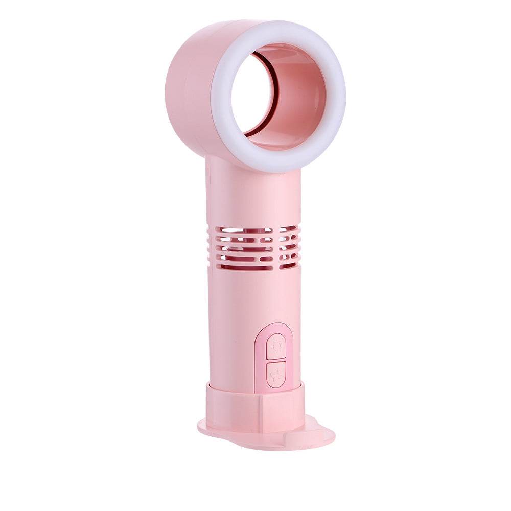 Portable Bladeless USB Fan with LED Light - Quiet Cooling Fan for Office, Home & Travel - USB Powered Desktop Fan for Computer, Bedroom & Outdoor Use