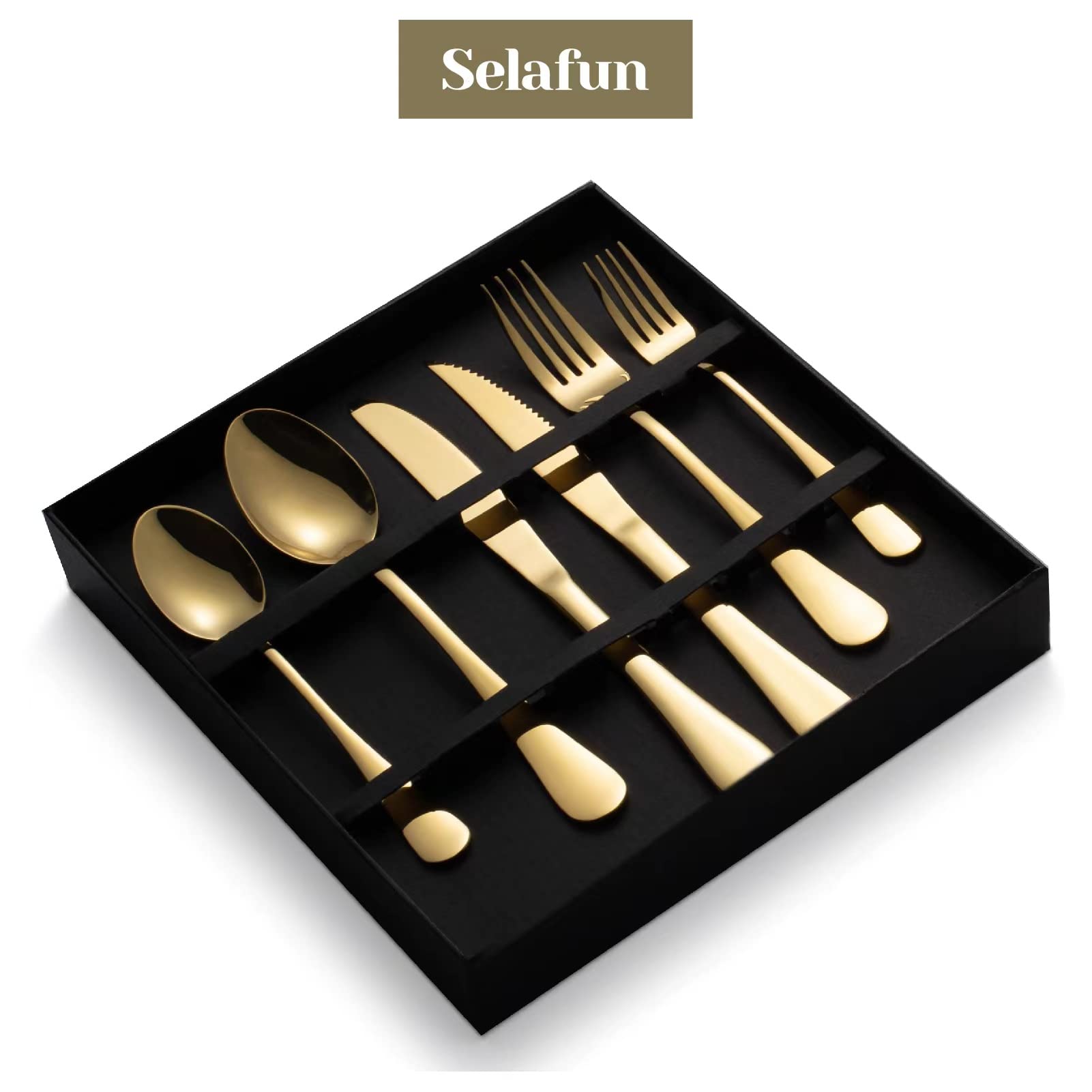 Premium 12-Piece Gold Flatware Set - Stainless Steel Silverware Cutlery for Home & Restaurant Use - Dishwasher Safe Tableware Service for 2 - Perfect for Dinner Parties, Weddings & Fine Dining Experiences