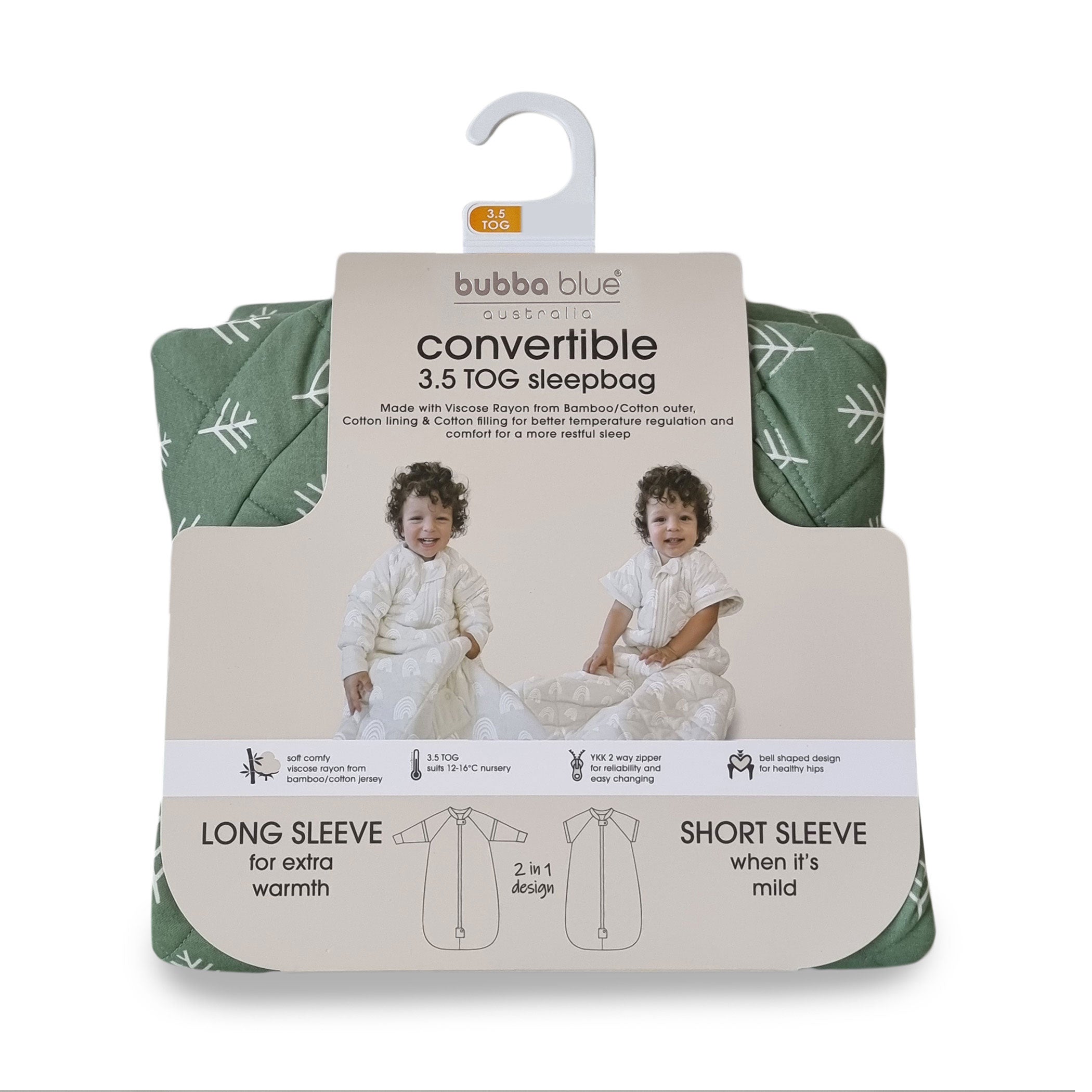 Nordic 2.5 TOG & 3.5 TOG Baby Sleep Suit and Convertible Sleep Bag Bundle - Forest Print - Perfect for Nursery, Daycare and Travel