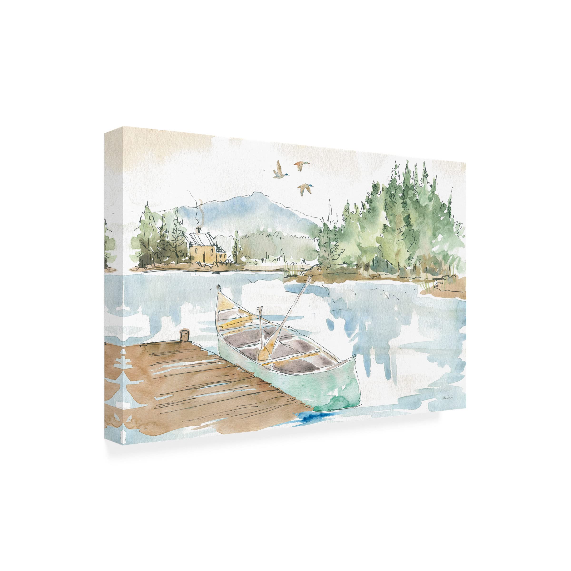 Lakehouse I Canvas Art Print by Anne Tavoletti - Stunning Landscape Wall Decor for Living Room, Bedroom & Office - Trademark Fine Art Collection