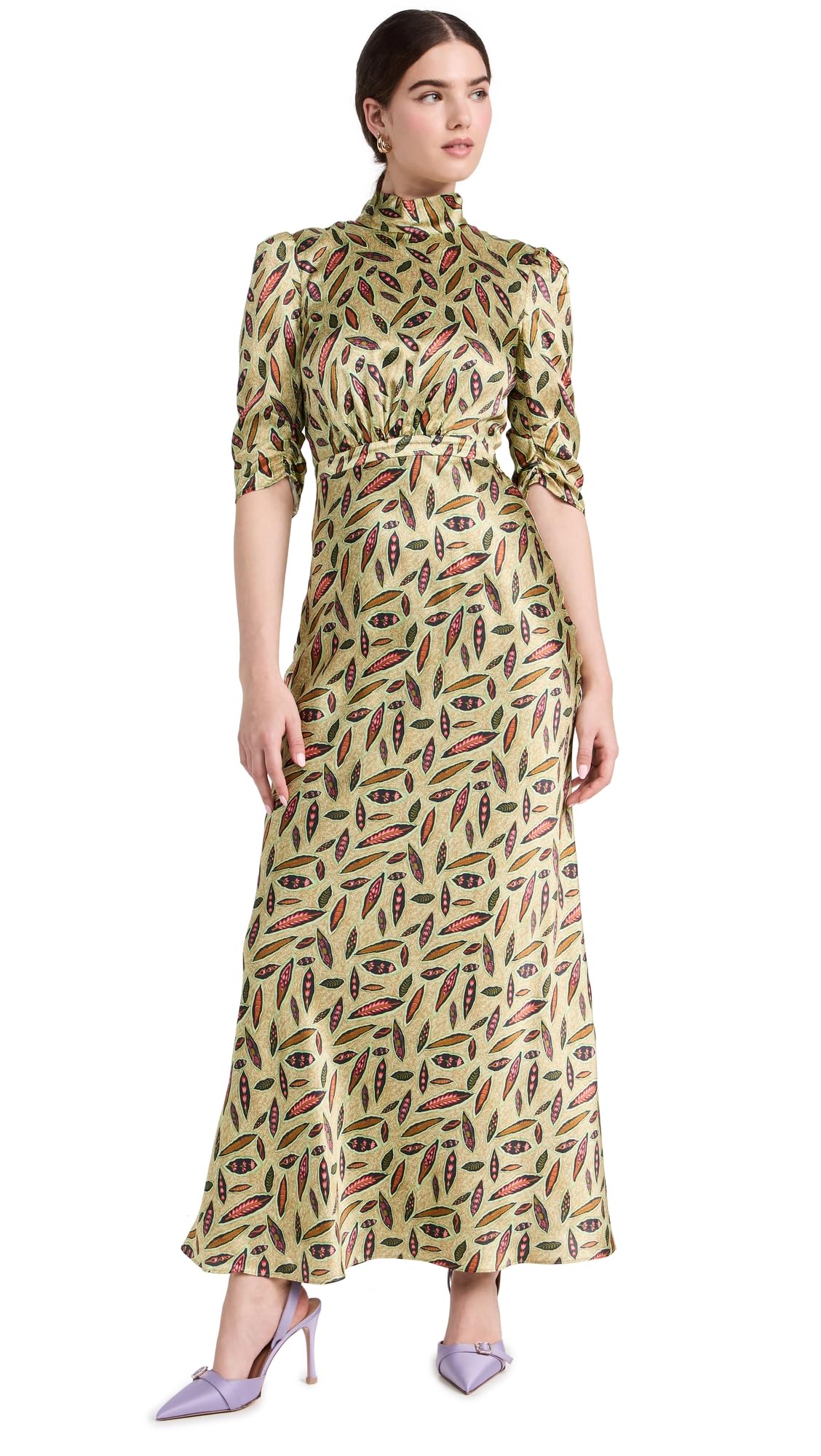 SALONI Women's Adele Dress - Elegant Floral Print Midi Dress for Women | Perfect for Weddings, Parties & Special Occasions