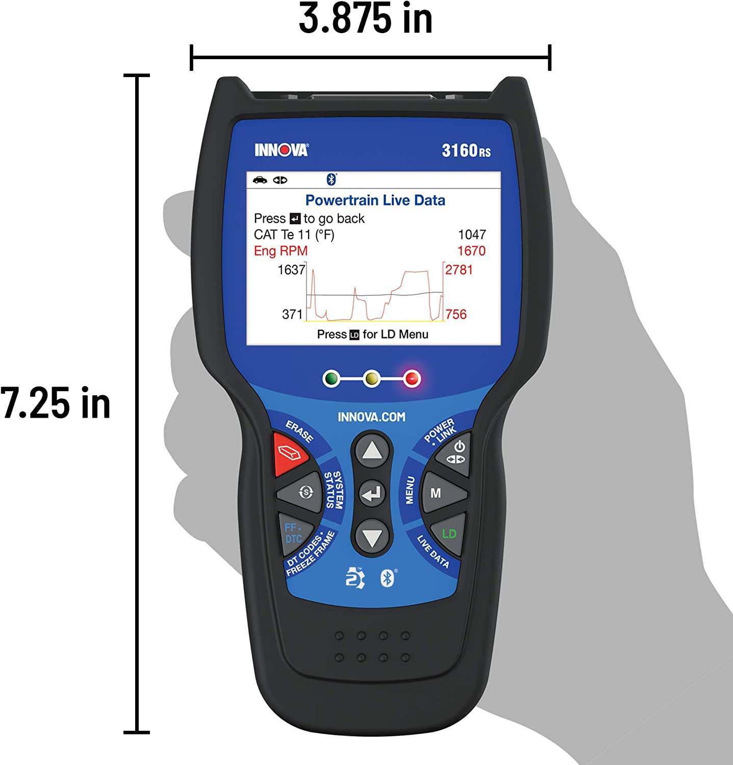 INNOVA 3160RS Professional OBD2 Scanner - ABS Brake Bleeder, SRS & Transmission Diagnostic Tool with Airbag Reset | Car Battery & Alternator Tester for Maintenance | Perfect for Mechanics & DIY Auto Repairs