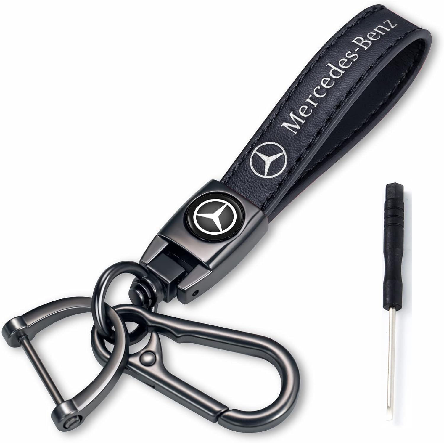 ADaga Genuine Leather Car Keychain with Metal Key Ring - Stylish Keychain Chain for Car Keys & Key Fobs - Perfect Gift for Car Enthusiasts (Great for Everyday Use, Car Shows & Gifting)